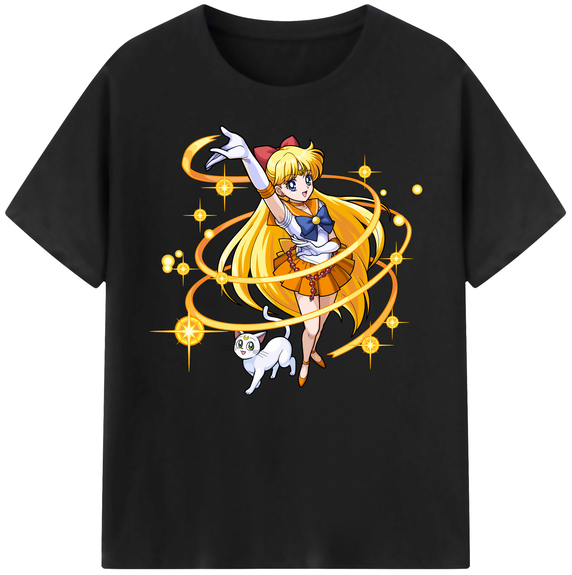（画像用） 美少女戦士セーラームーン 愛野 美奈子 あいの みなこ Sailor Moon Aino Minako 綿100％ メンズ半袖Tシャツ｜肌触りやわらか＆通気性