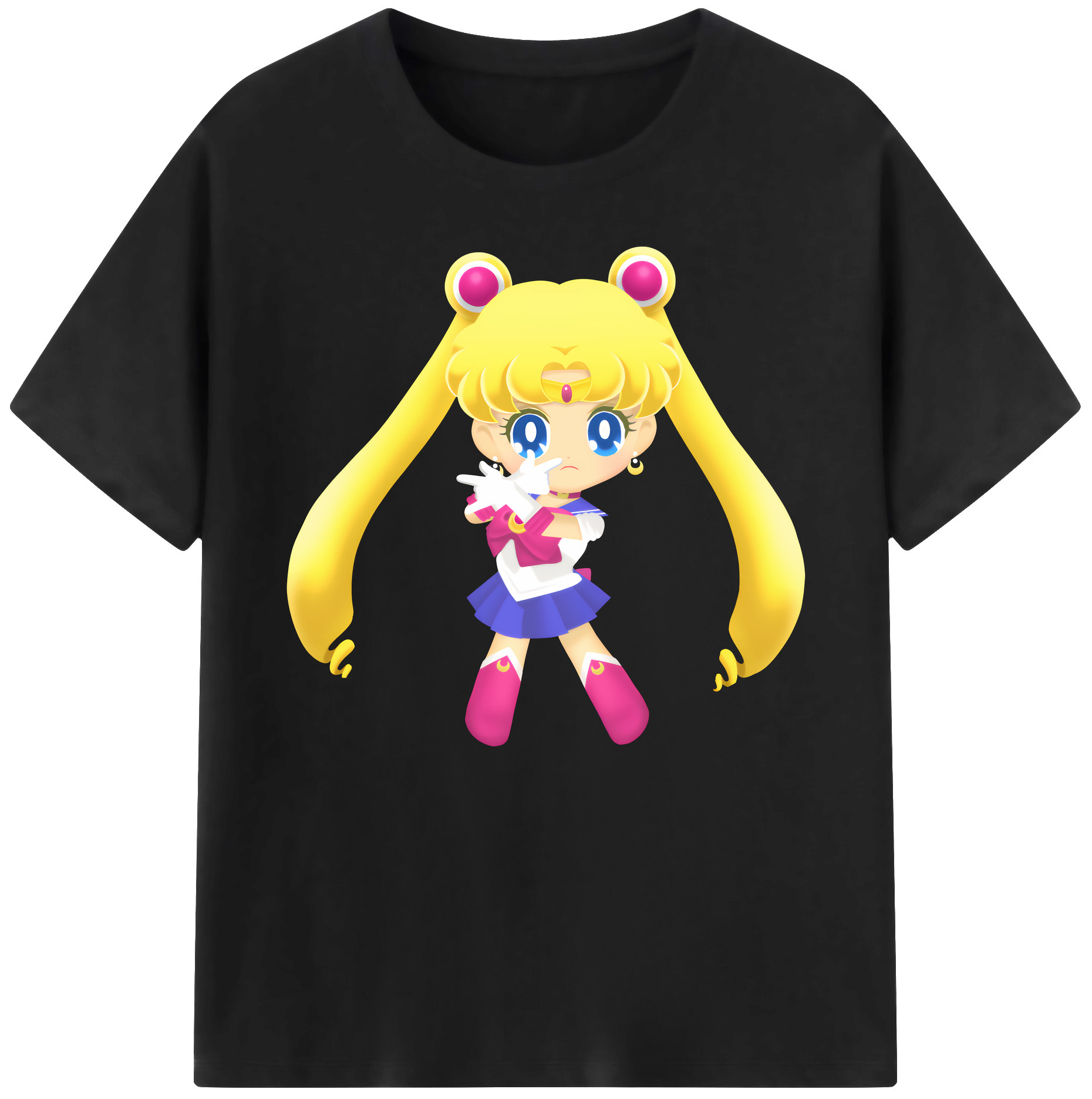 （画像用） 美少女戦士セーラームーン 月野 うさぎ つきの うさぎ Sailor Moon Tsukino Usagi 綿100％ メンズ半袖Tシャツ｜肌触りやわらか＆通気性