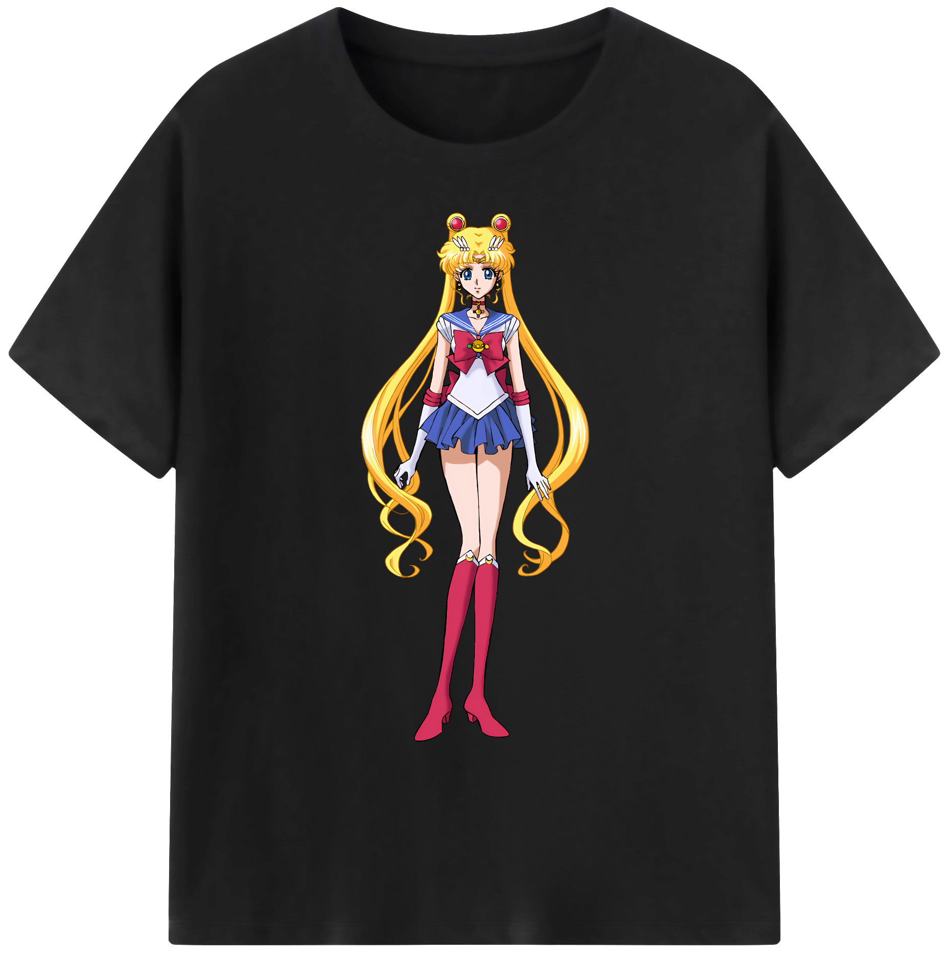（画像用） 美少女戦士セーラームーン 月野 うさぎ つきの うさぎ Sailor Moon Tsukino Usagi 綿100％ メンズ半袖Tシャツ｜肌触りやわらか＆通気性