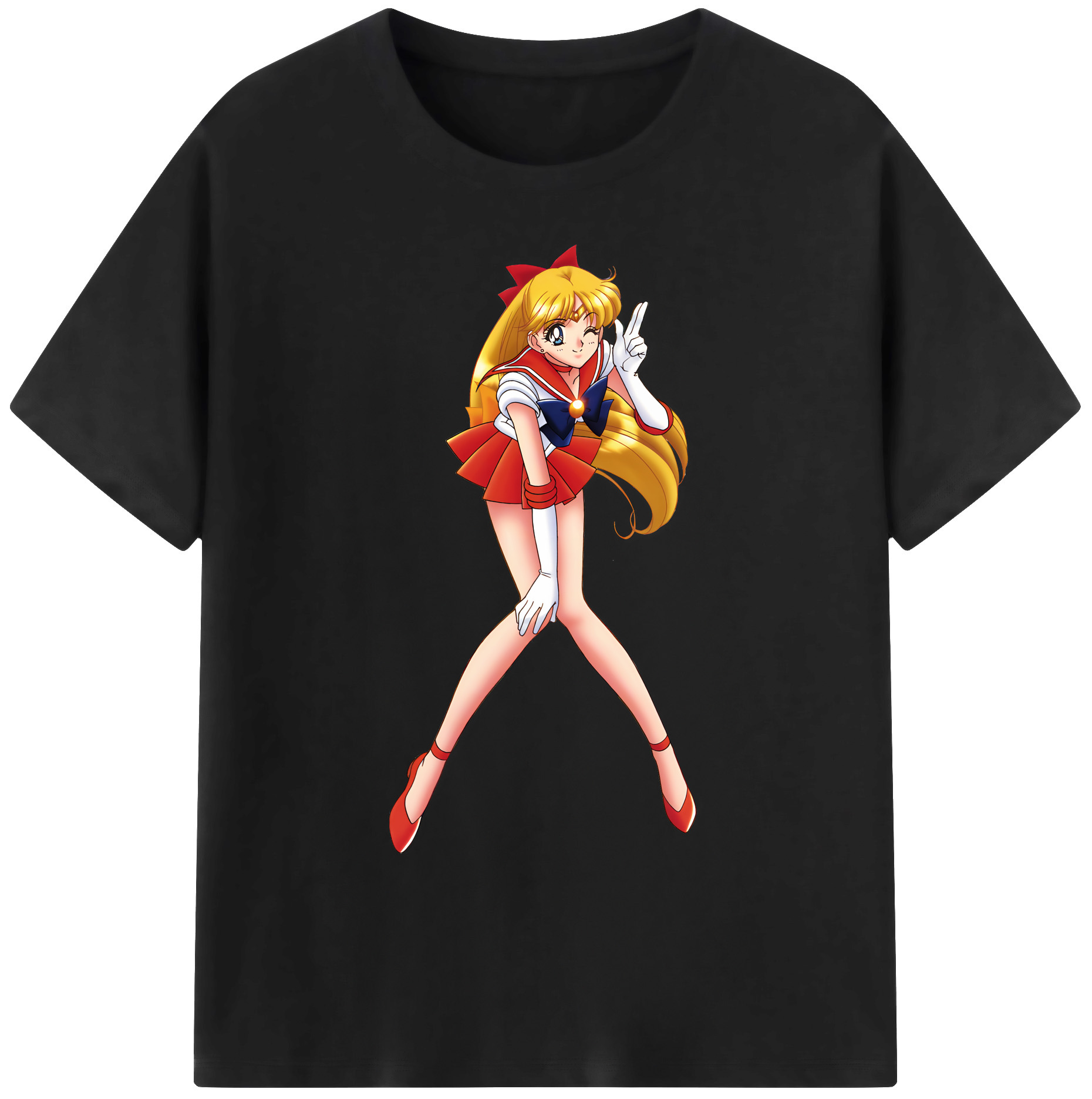 （画像用） 美少女戦士セーラームーン 愛野 美奈子 あいの みなこ Sailor Moon Aino Minako 綿100％ メンズ半袖Tシャツ｜肌触りやわらか＆通気性