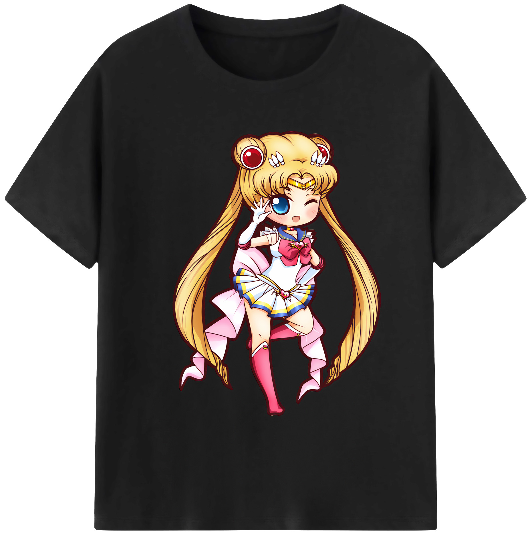 （画像用） 美少女戦士セーラームーン 月野 うさぎ つきの うさぎ Sailor Moon Tsukino Usagi 綿100％ メンズ半袖Tシャツ｜肌触りやわらか＆通気性