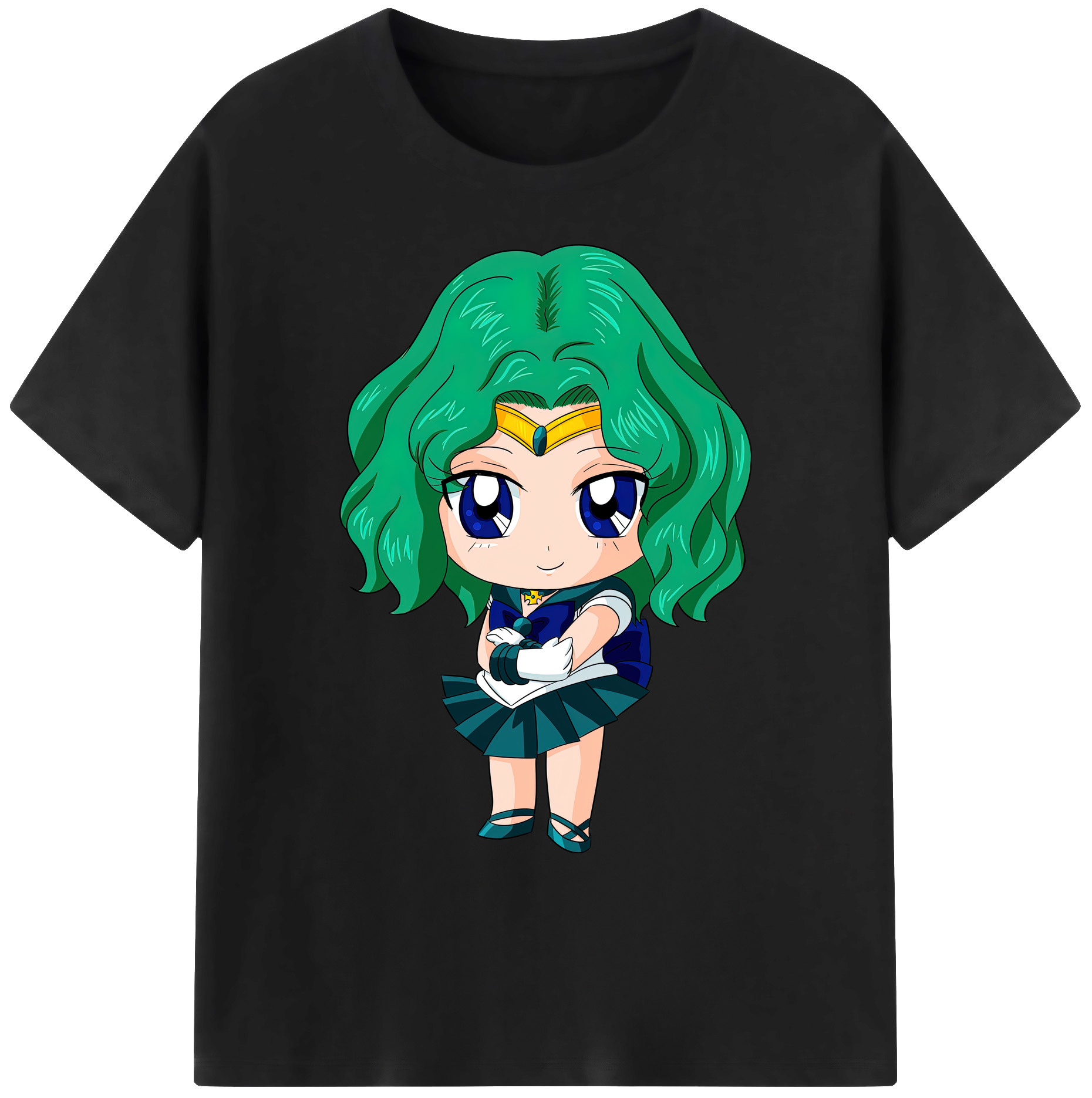 （画像用） 美少女戦士セーラームーン 海王 みちる（かいおう みちる） Sailor Moon Kaiou Michiru 綿100％ メンズ半袖Tシャツ｜肌触りやわらか＆通気性