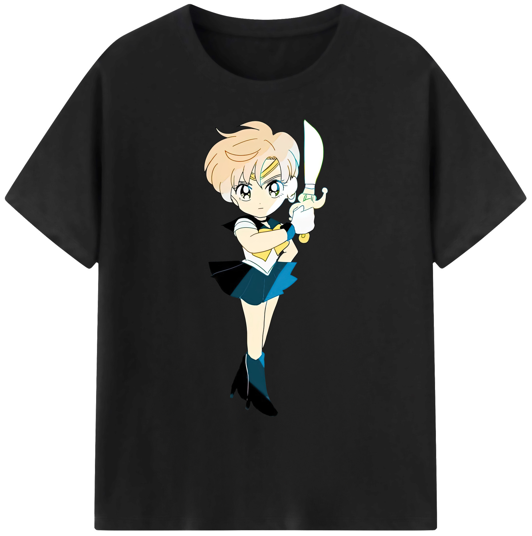 （画像用） 美少女戦士セーラームーン 天王はるか Sailor Moon Tenoh Haruka 綿100％ メンズ半袖Tシャツ｜肌触りやわらか＆通気性