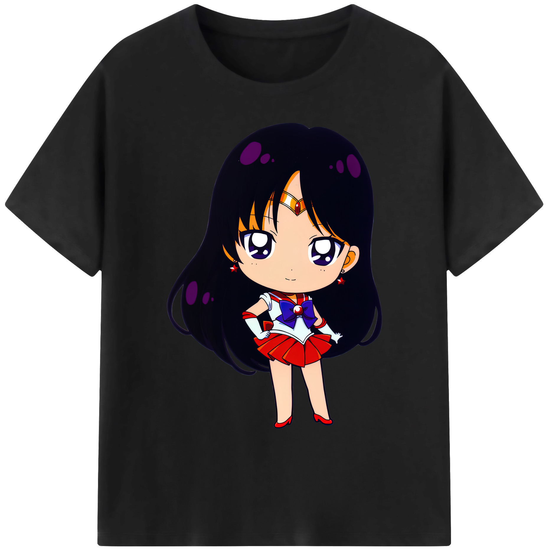 （画像用） 美少女戦士セーラームーン 火野レイ ひの レイ Sailor Moon Hino Rei （セーラーマーズ,Sailor Mars） 綿100％ メンズ半袖Tシャツ｜肌触りやわらか＆通気性