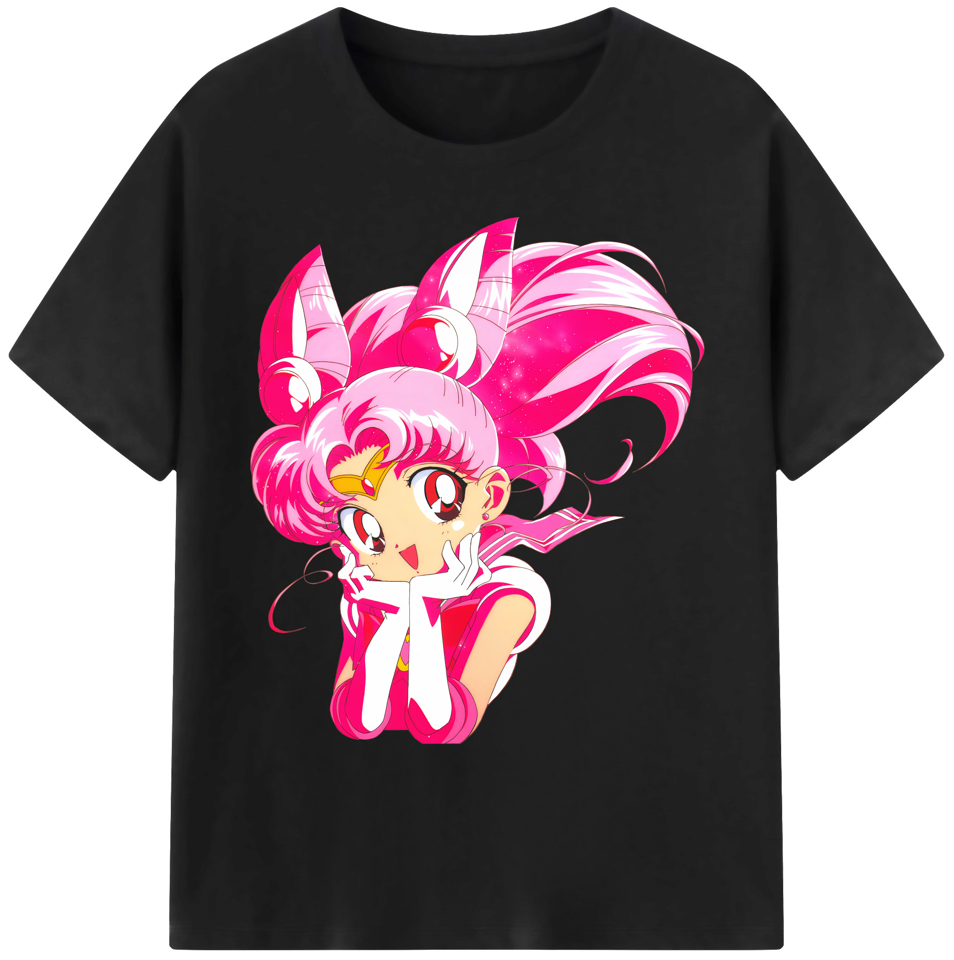 （画像用） 美少女戦士セーラームーン ちびうさ Sailor Moon Chibiusa Tsukino Usagi Small Lady Serenity 綿100％ メンズ半袖Tシャツ｜肌触りやわらか＆通気性