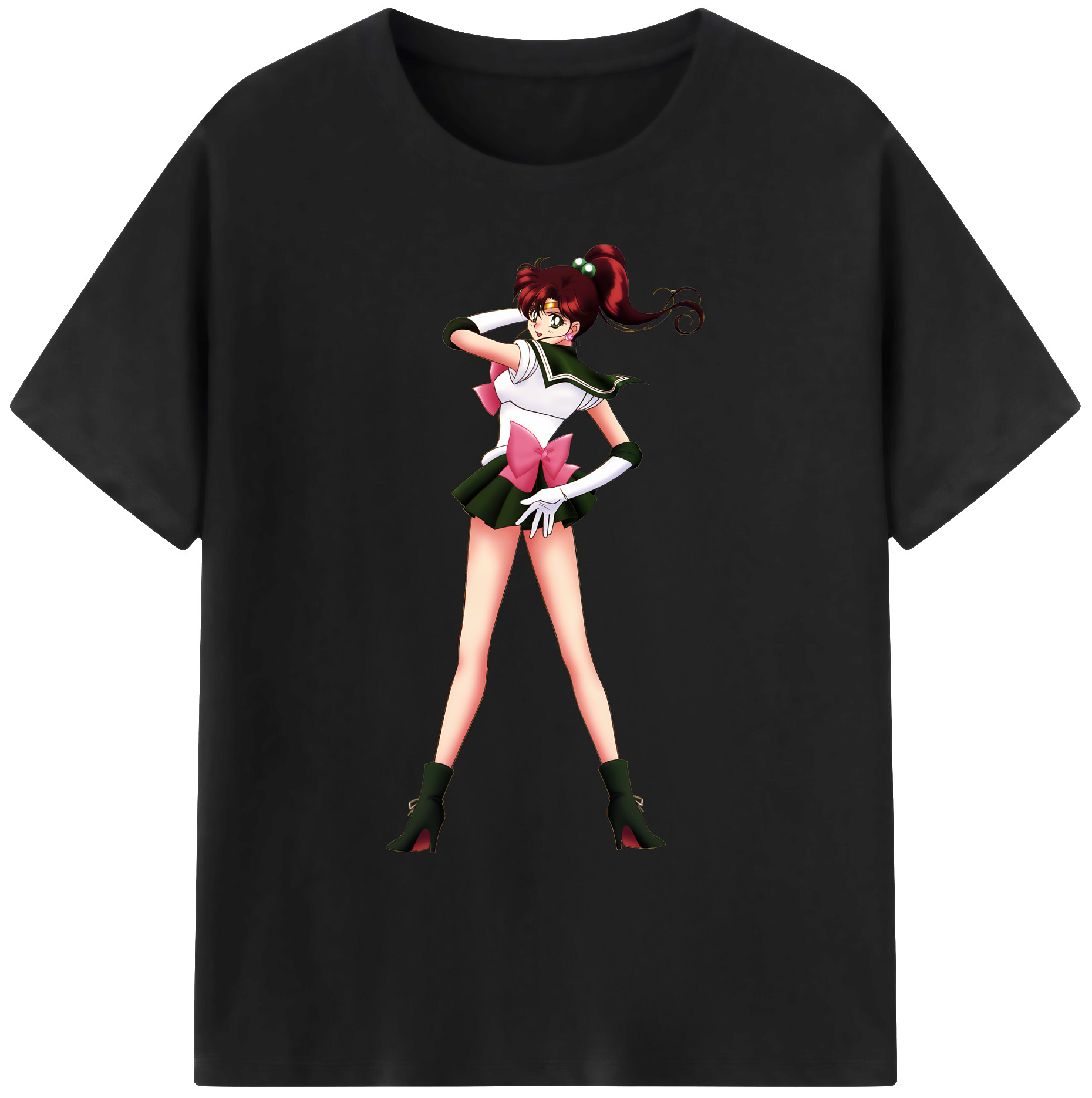 （画像用） 美少女戦士セーラームーン 木野 まこと きの まこと Sailor Moon Kino Makoto （セーラージュピター；Sailor Jupiter） 綿100％ メンズ半袖Tシャツ｜肌触りやわらか＆通気性