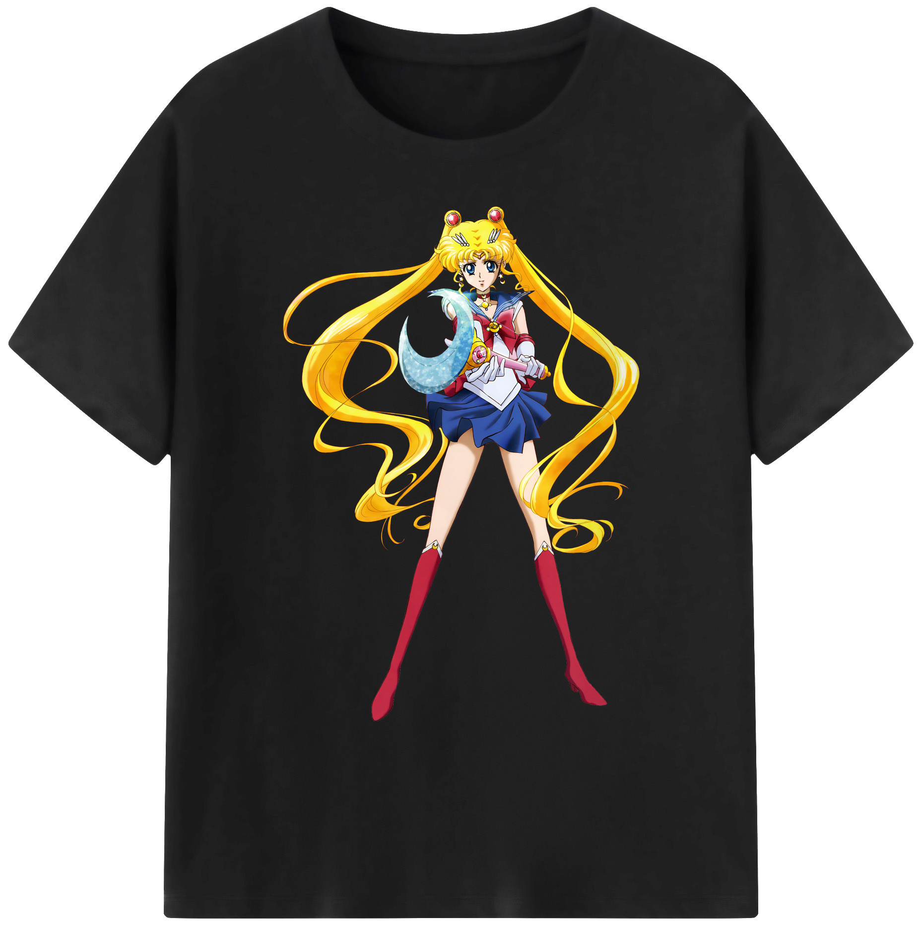 （画像用） 美少女戦士セーラームーン 月野 うさぎ つきの うさぎ Sailor Moon Tsukino Usagi 綿100％ メンズ半袖Tシャツ｜肌触りやわらか＆通気性