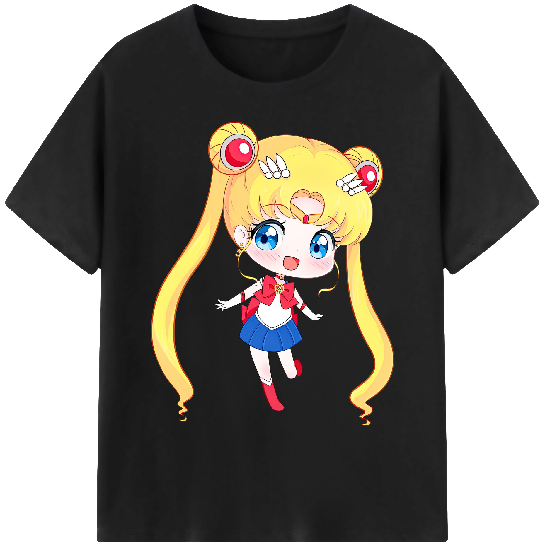 （画像用） 美少女戦士セーラームーン 月野 うさぎ つきの うさぎ Sailor Moon Tsukino Usagi 綿100％ メンズ半袖Tシャツ｜肌触りやわらか＆通気性