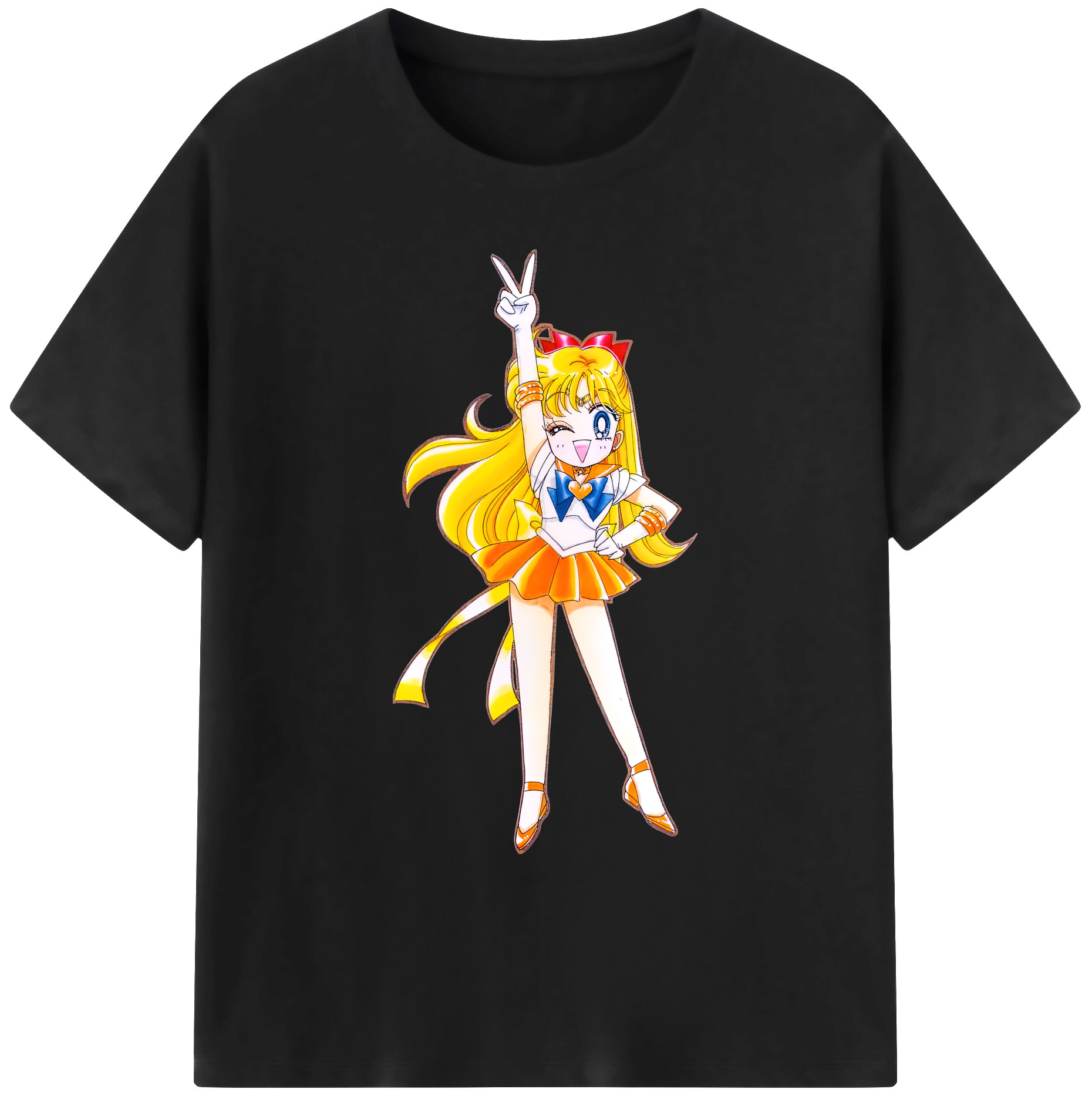 （画像用） 美少女戦士セーラームーン 愛野 美奈子 あいの みなこ Sailor Moon Aino Minako 綿100％ メンズ半袖Tシャツ｜肌触りやわらか＆通気性