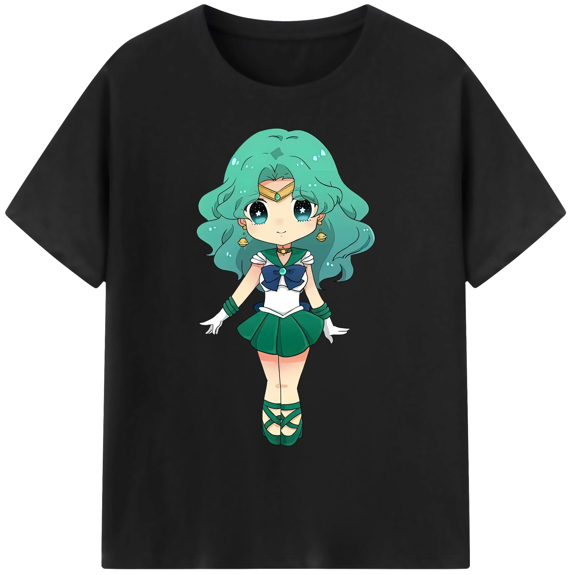（画像用） 美少女戦士セーラームーン 海王 みちる（かいおう みちる） Sailor Moon Kaiou Michiru 綿100％ メンズ半袖Tシャツ｜肌触りやわらか＆通気性
