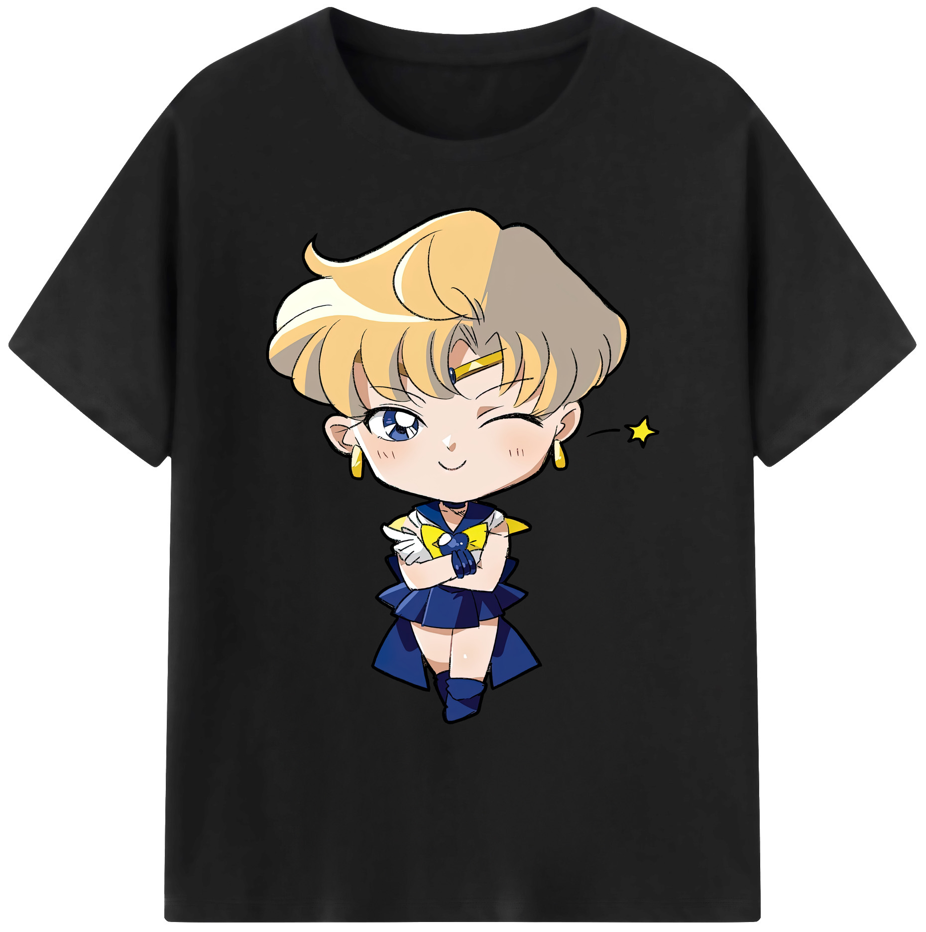 （画像用） 美少女戦士セーラームーン 天王はるか Sailor Moon Tenoh Haruka 綿100％ メンズ半袖Tシャツ｜肌触りやわらか＆通気性