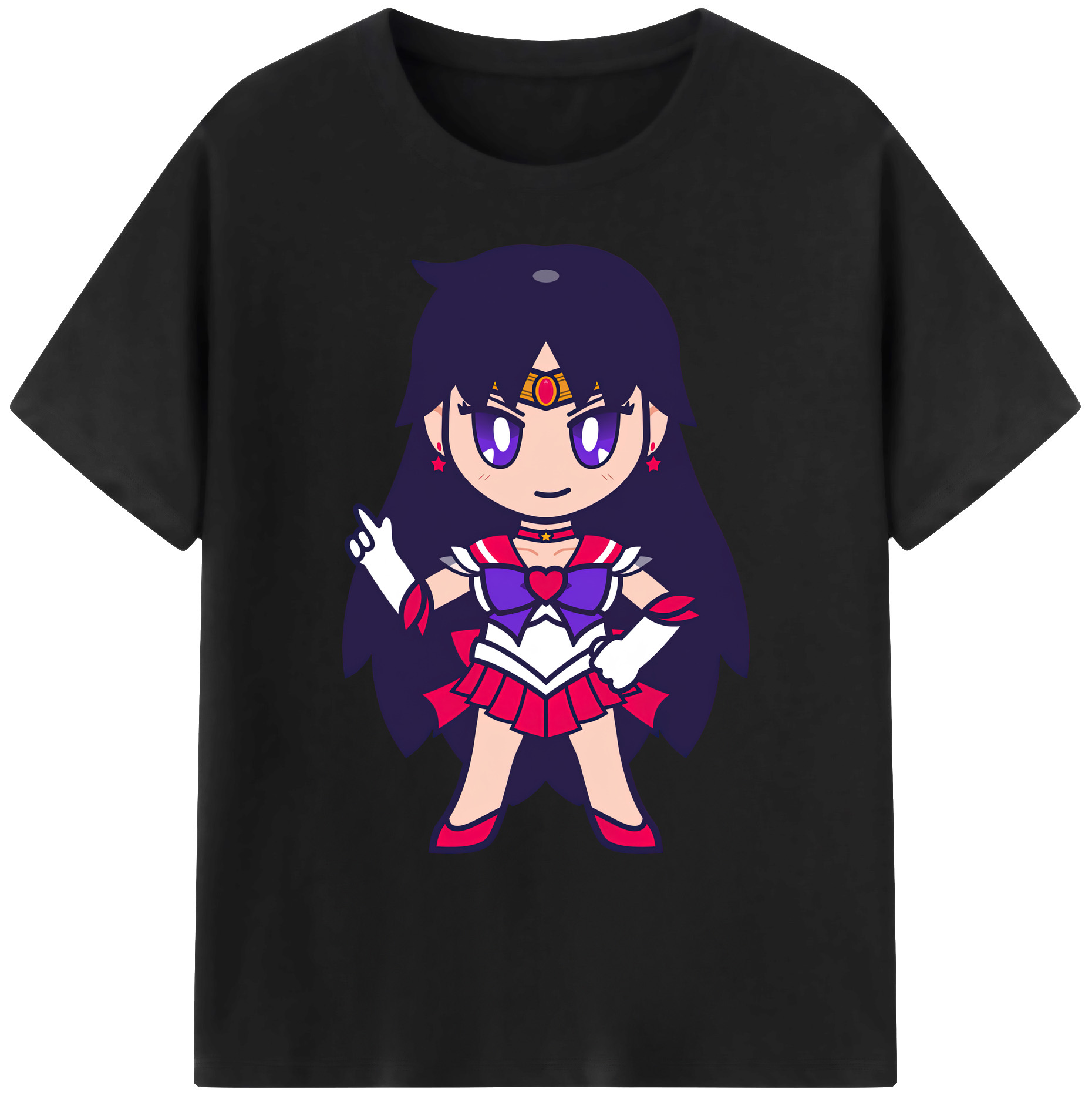 （画像用） 美少女戦士セーラームーン 火野レイ ひの レイ Sailor Moon Hino Rei （セーラーマーズ,Sailor Mars） 綿100％ メンズ半袖Tシャツ｜肌触りやわらか＆通気性