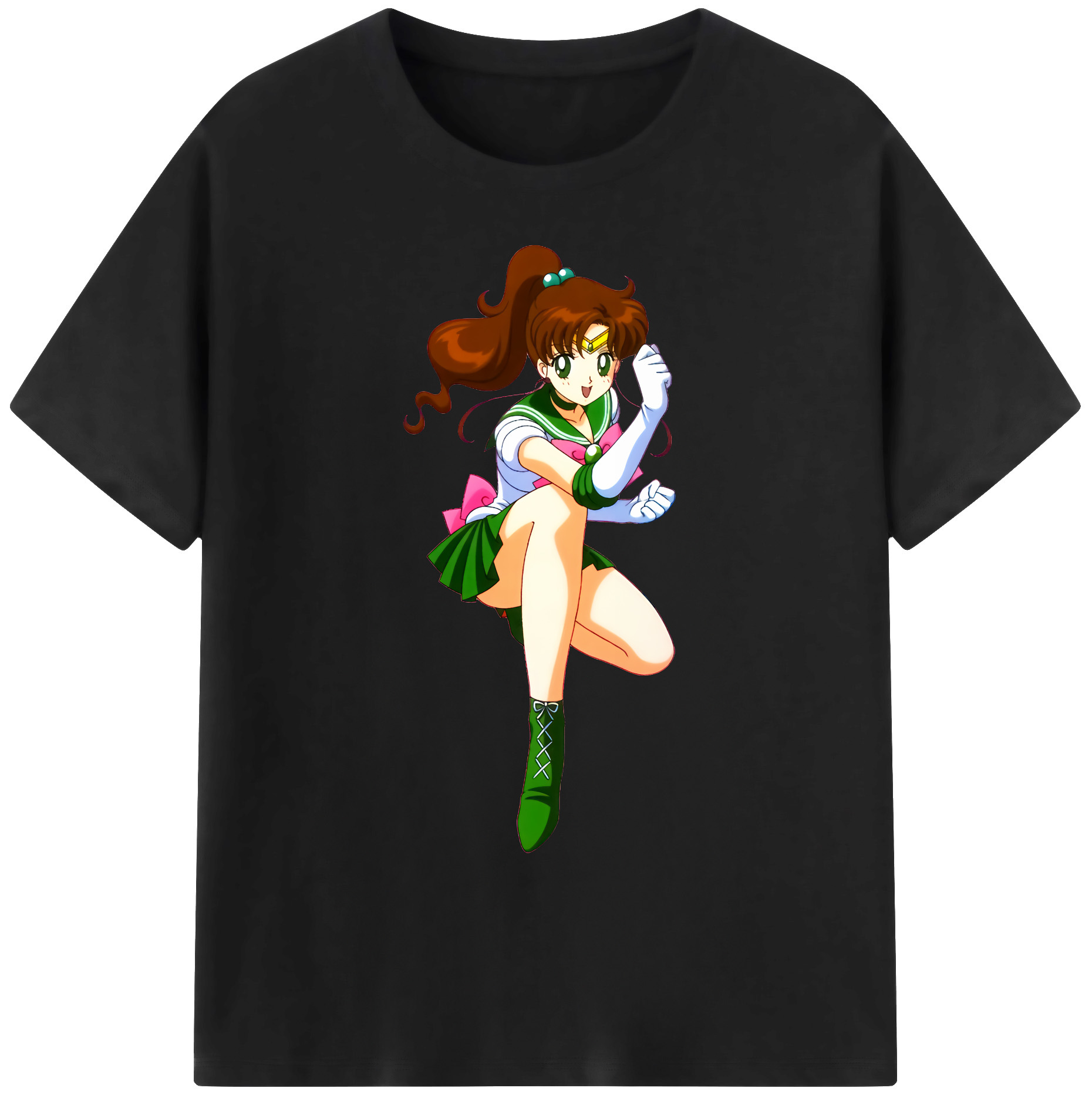 （画像用） 美少女戦士セーラームーン 木野 まこと きの まこと Sailor Moon Kino Makoto （セーラージュピター；Sailor Jupiter） 綿100％ メンズ半袖Tシャツ｜肌触りやわらか＆通気性