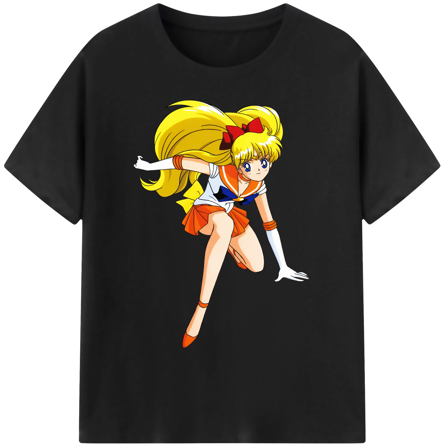 （画像用） 美少女戦士セーラームーン 愛野 美奈子 あいの みなこ Sailor Moon Aino Minako 綿100％ メンズ半袖Tシャツ｜肌触りやわらか＆通気性