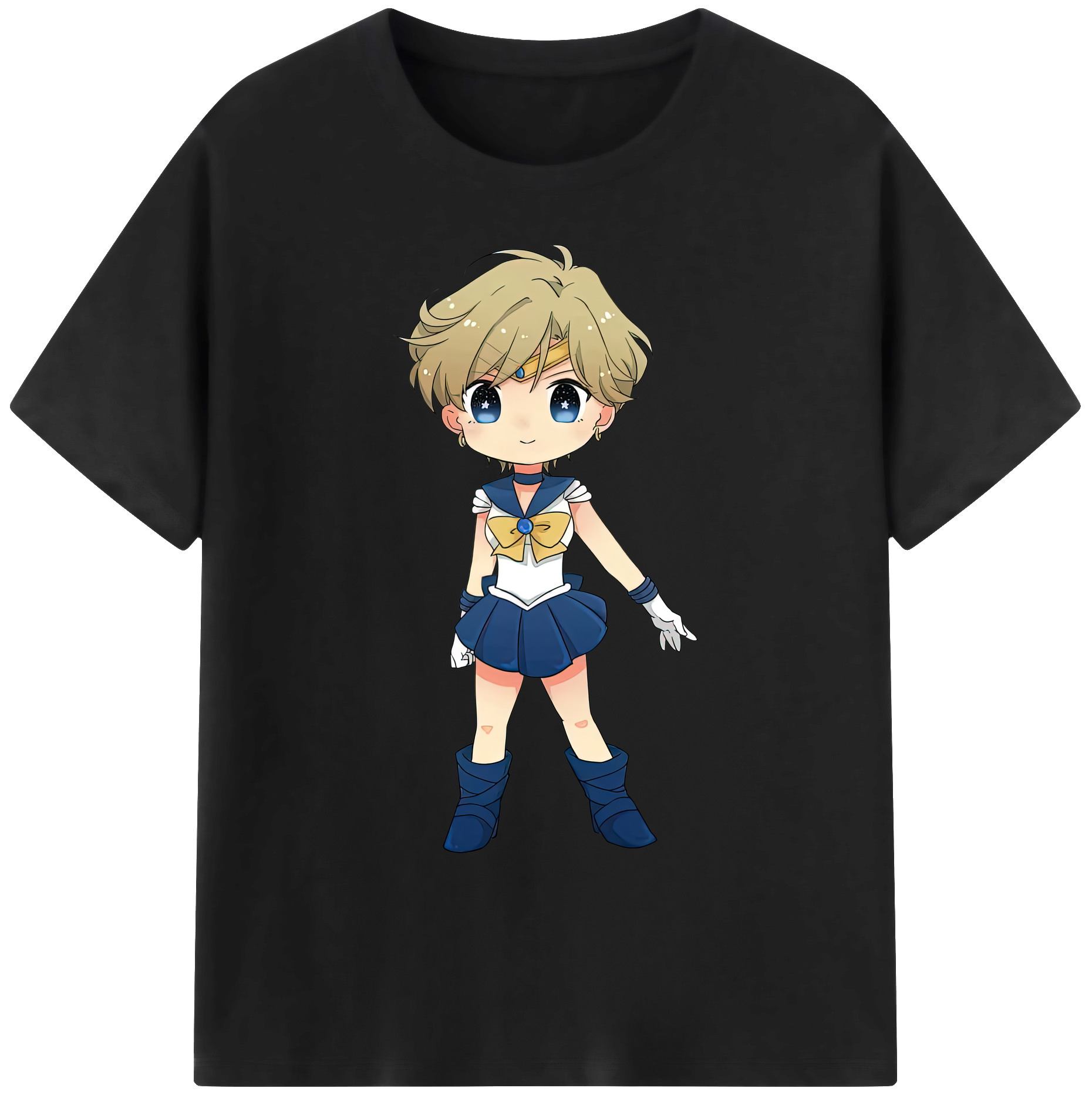 （画像用） 美少女戦士セーラームーン 天王はるか Sailor Moon Tenoh Haruka 綿100％ メンズ半袖Tシャツ｜肌触りやわらか＆通気性