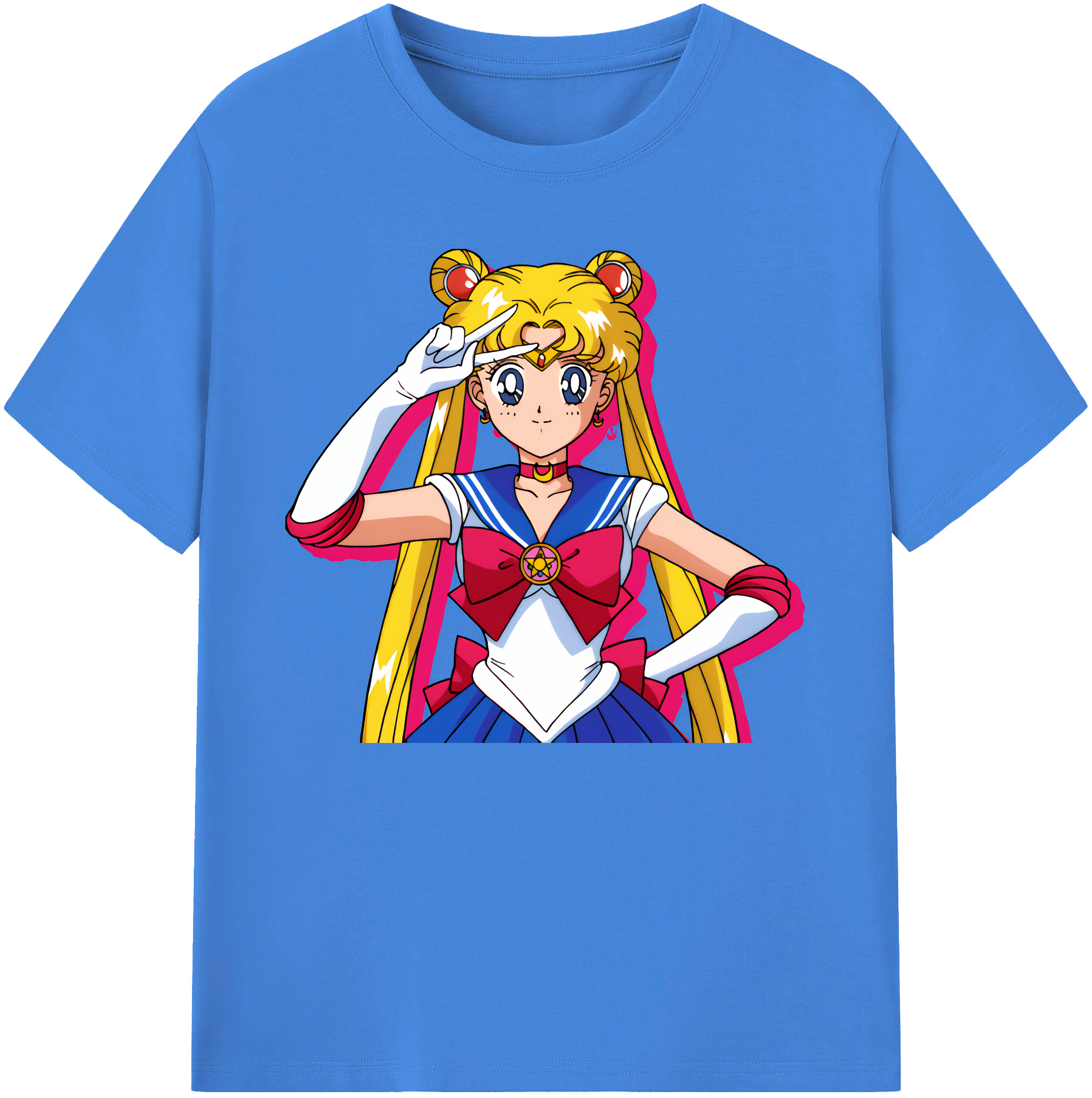 （画像用） 美少女戦士セーラームーン 月野 うさぎ つきの うさぎ Sailor Moon Tsukino Usagi 綿100％ メンズ半袖Tシャツ｜肌触りやわらか＆通気性