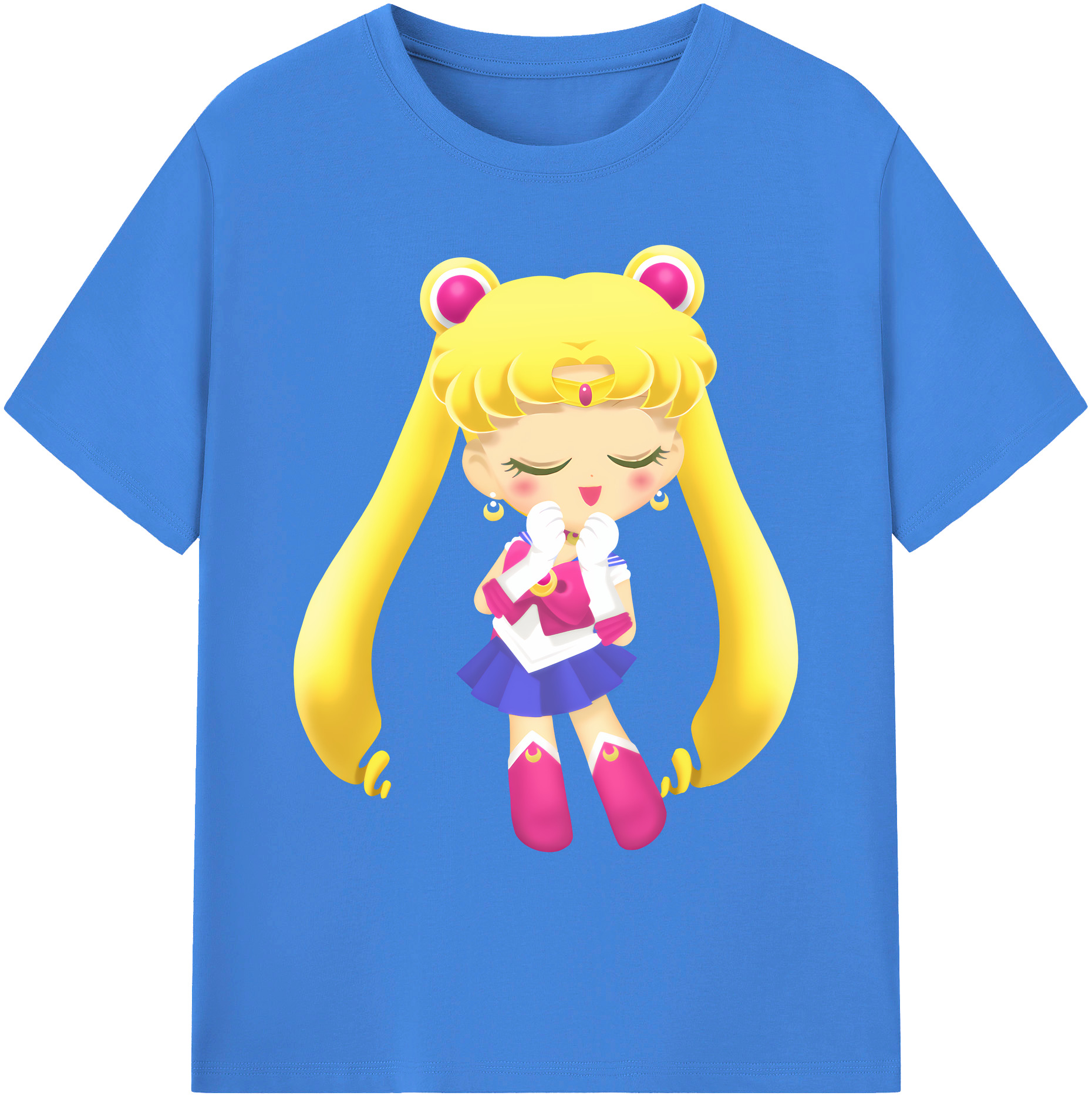 （画像用） 美少女戦士セーラームーン 月野 うさぎ つきの うさぎ Sailor Moon Tsukino Usagi 綿100％ メンズ半袖Tシャツ｜肌触りやわらか＆通気性