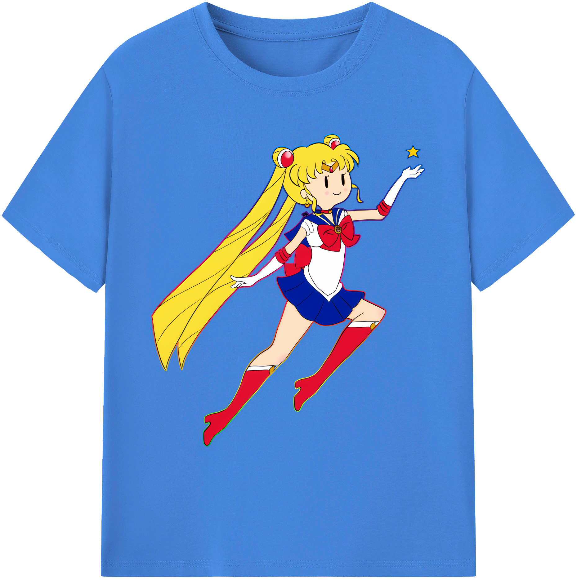 （画像用） 美少女戦士セーラームーン 月野 うさぎ つきの うさぎ Sailor Moon Tsukino Usagi 綿100％ メンズ半袖Tシャツ｜肌触りやわらか＆通気性