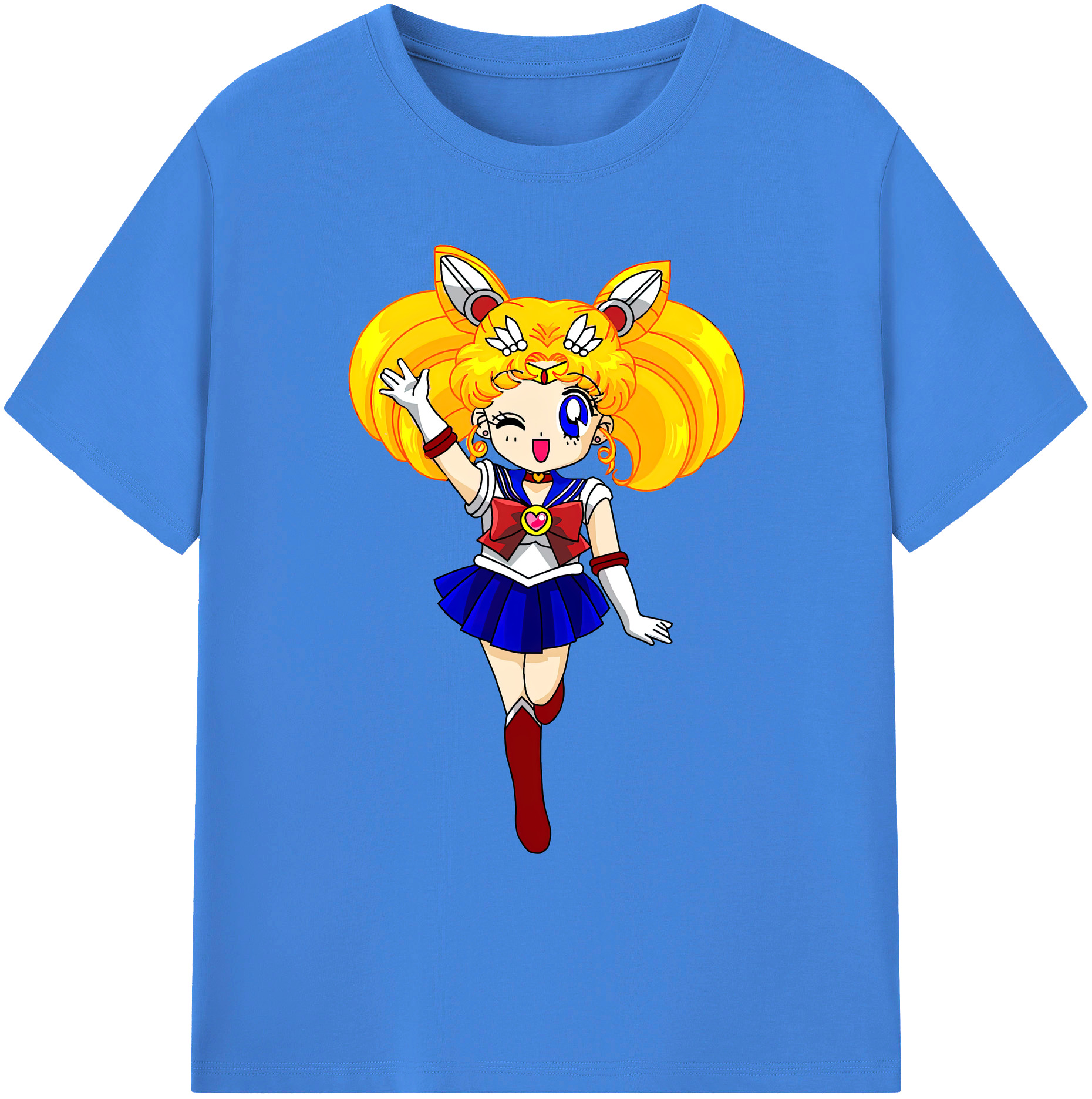 （画像用） 美少女戦士セーラームーン 月野 うさぎ つきの うさぎ Sailor Moon Tsukino Usagi 綿100％ メンズ半袖Tシャツ｜肌触りやわらか＆通気性