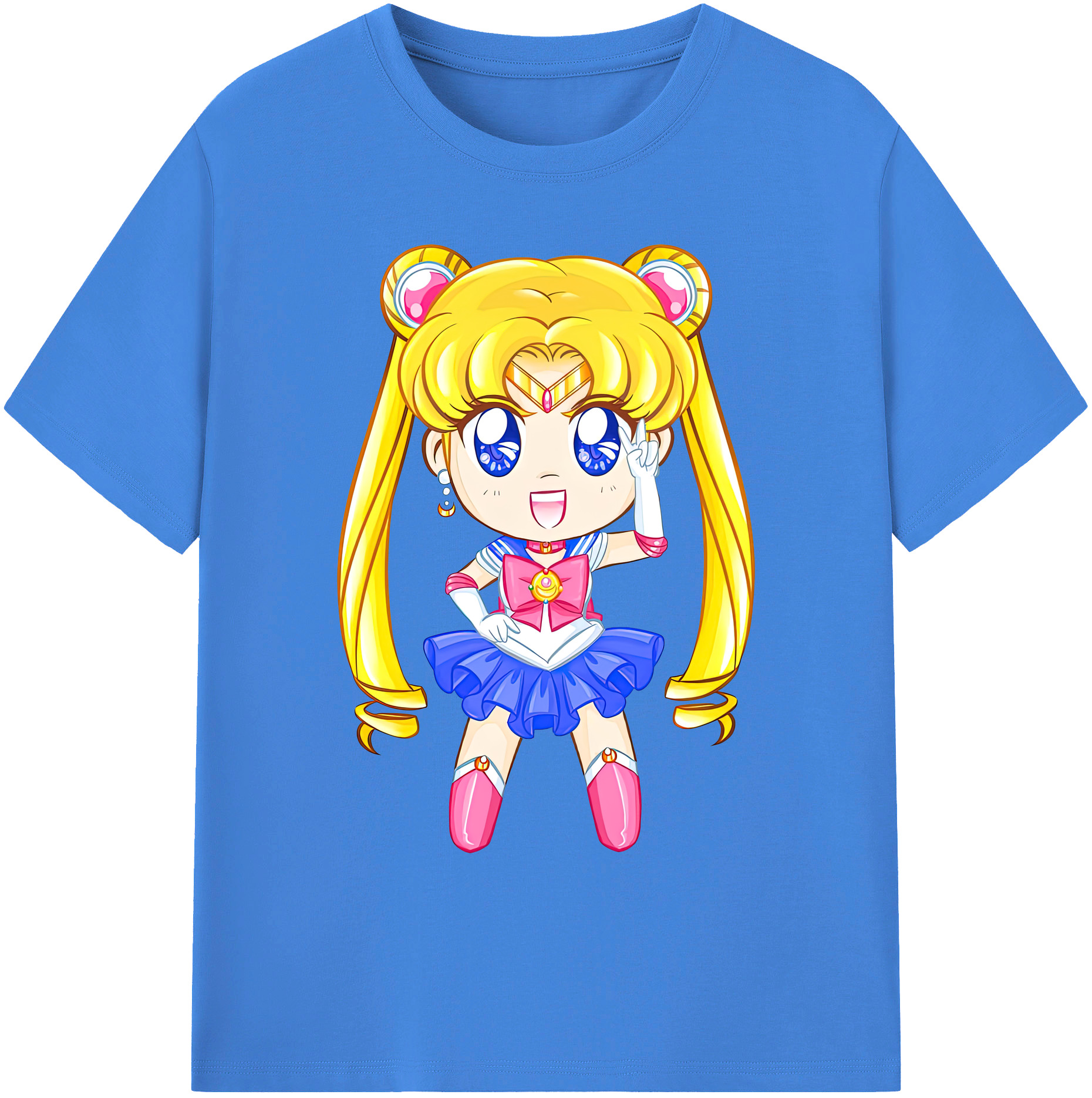 （画像用） 美少女戦士セーラームーン 月野 うさぎ つきの うさぎ Sailor Moon Tsukino Usagi 綿100％ メンズ半袖Tシャツ｜肌触りやわらか＆通気性