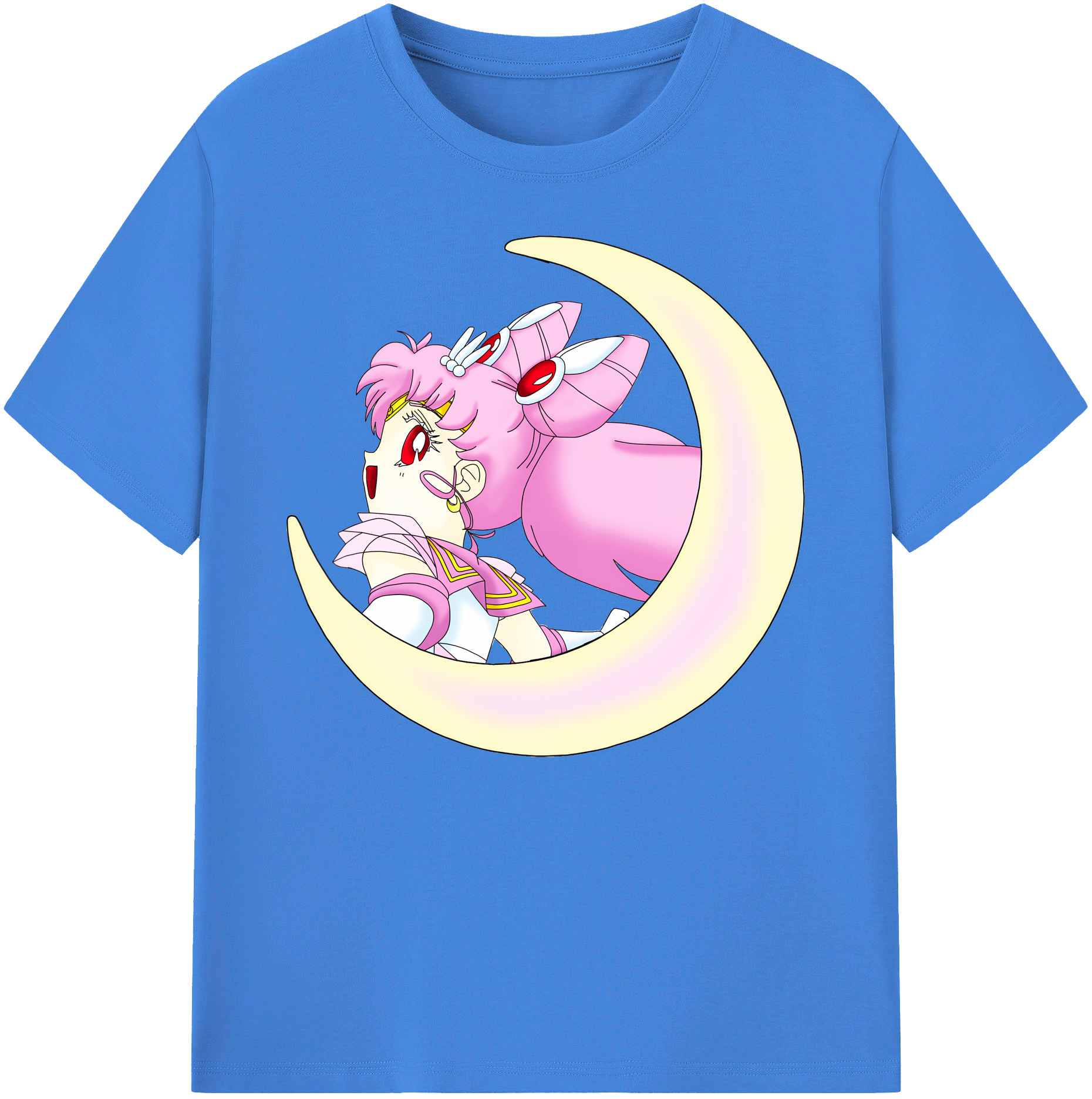 （画像用） 美少女戦士セーラームーン ちびうさ Sailor Moon Chibiusa Tsukino Usagi Small Lady Serenity 綿100％ メンズ半袖Tシャツ｜肌触りやわらか＆通気性