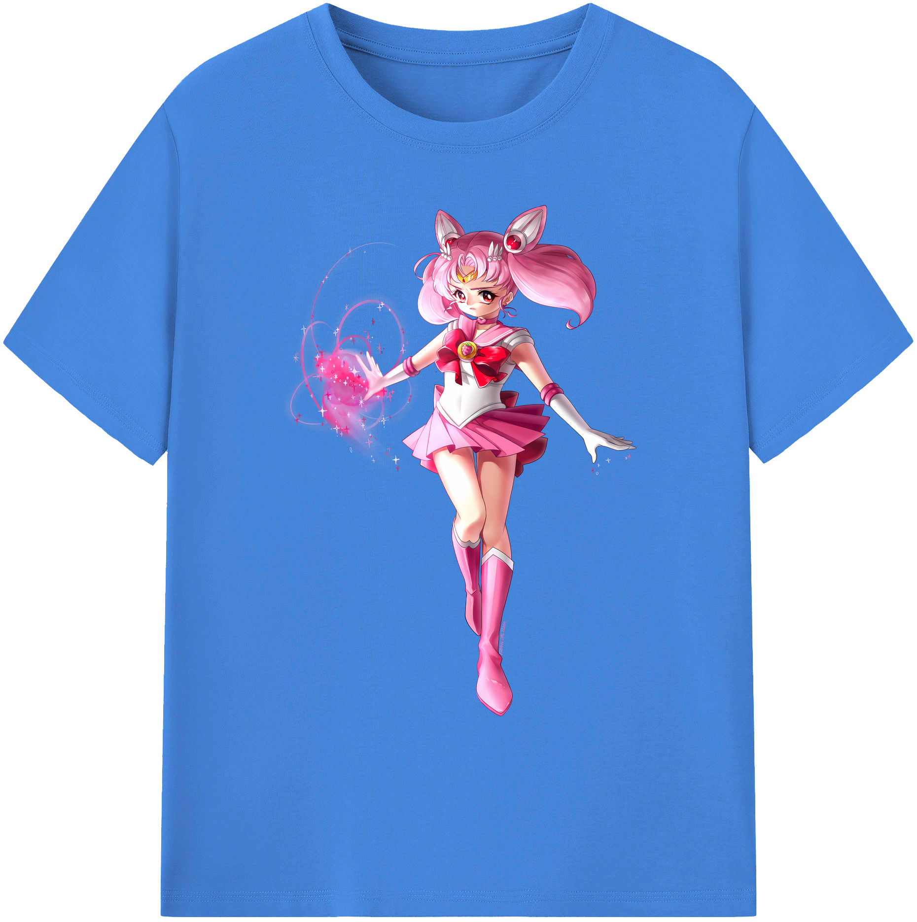 （画像用） 美少女戦士セーラームーン ちびうさ Sailor Moon Chibiusa Tsukino Usagi Small Lady Serenity 綿100％ メンズ半袖Tシャツ｜肌触りやわらか＆通気性