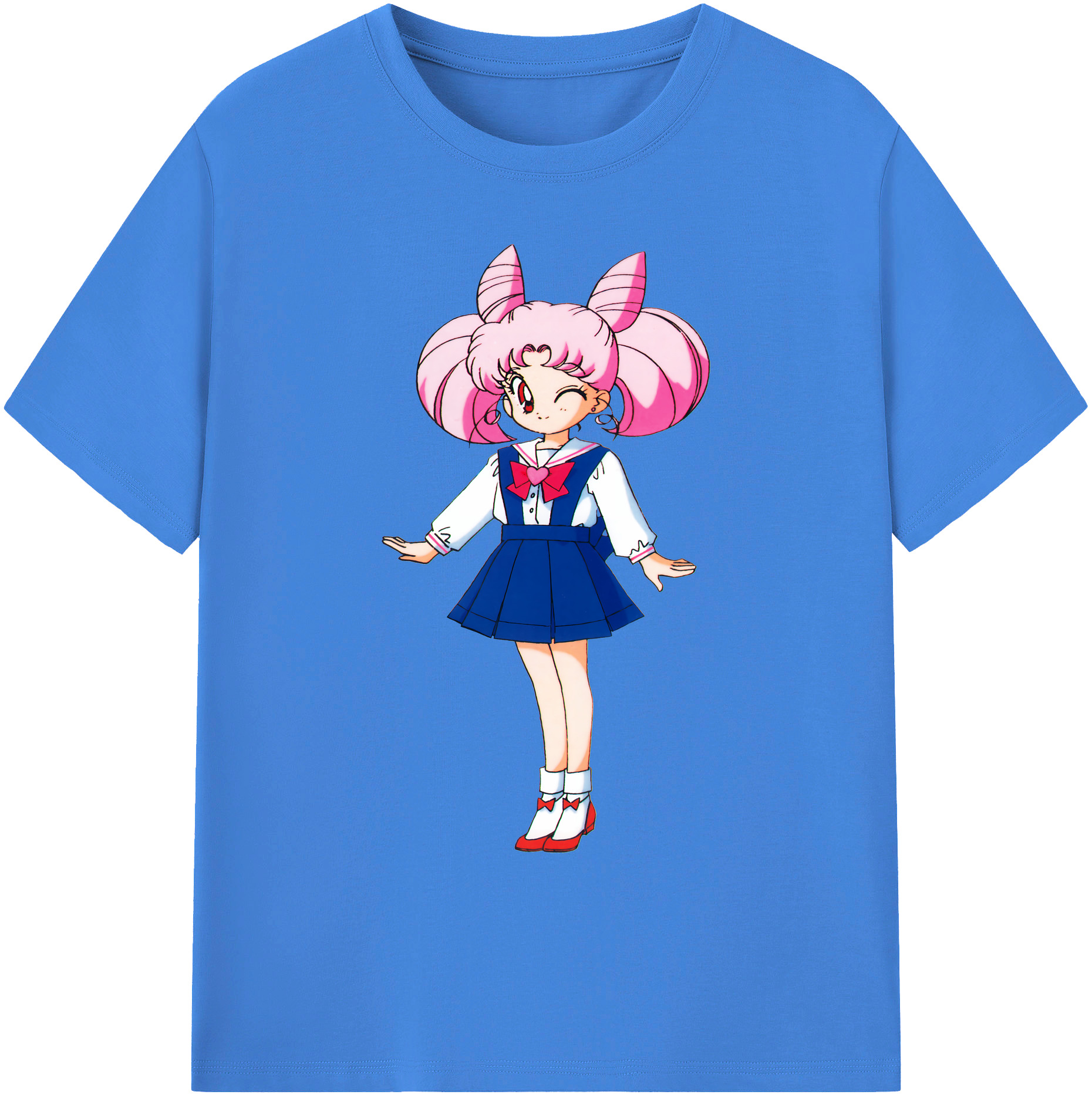 （画像用） 美少女戦士セーラームーン ちびうさ Sailor Moon Chibiusa Tsukino Usagi Small Lady Serenity 綿100％ メンズ半袖Tシャツ｜肌触りやわらか＆通気性