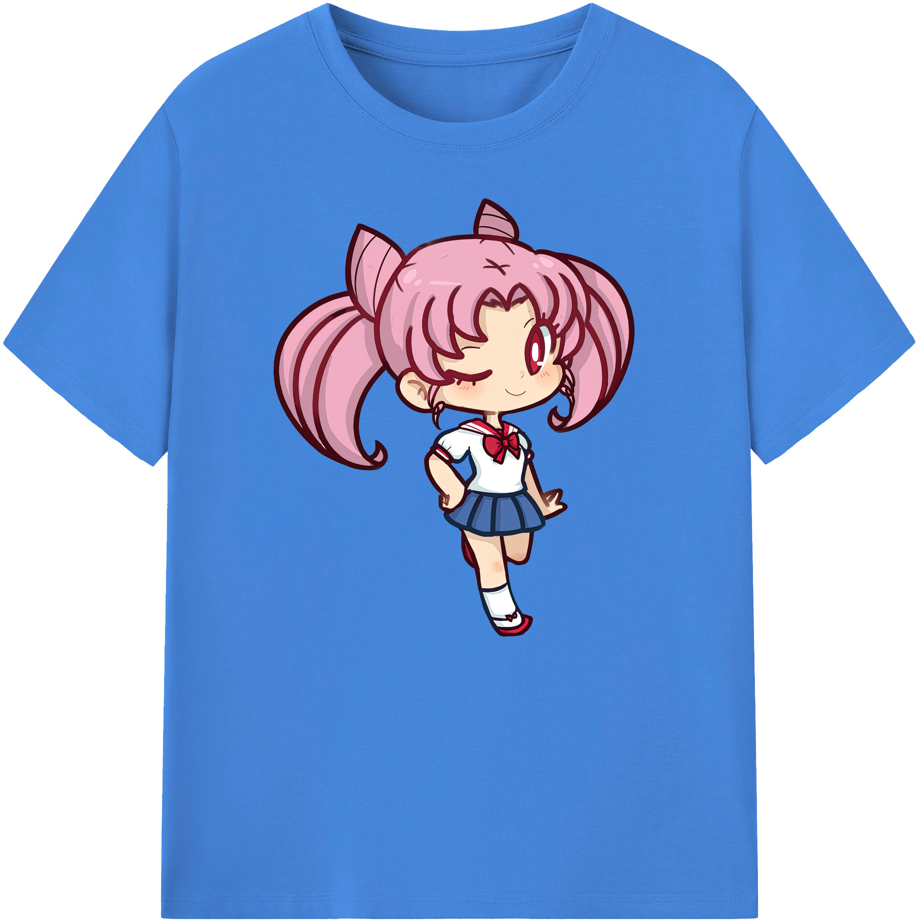 （画像用） 美少女戦士セーラームーン ちびうさ Sailor Moon Chibiusa Tsukino Usagi Small Lady Serenity 綿100％ メンズ半袖Tシャツ｜肌触りやわらか＆通気性