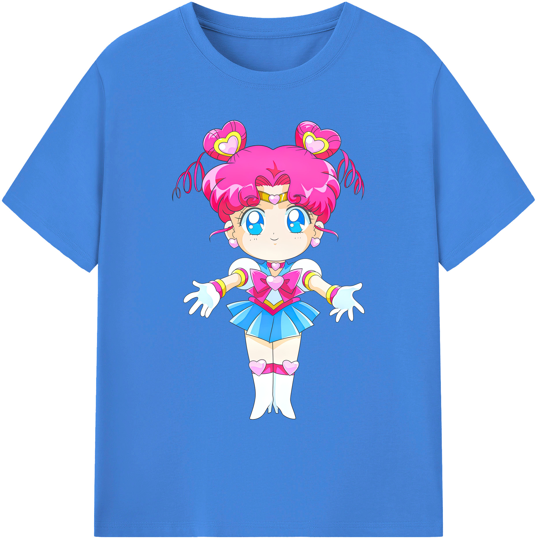 （画像用） 美少女戦士セーラームーン ちびうさ Sailor Moon Chibiusa Tsukino Usagi Small Lady Serenity 綿100％ メンズ半袖Tシャツ｜肌触りやわらか＆通気性