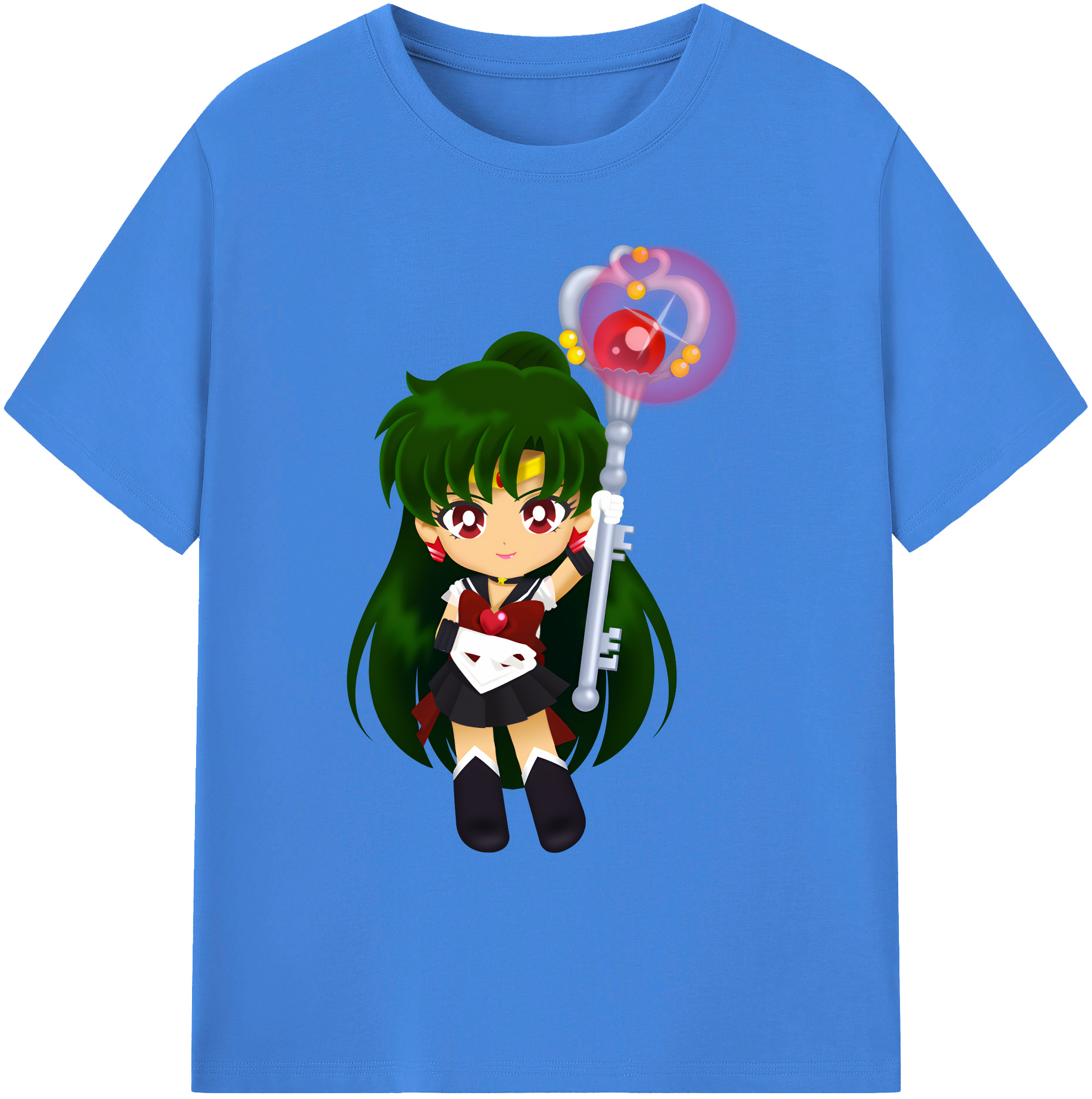 （画像用） 美少女戦士セーラームーン 冥王せつな Sailor Moon Meiou Setsuna 綿100％ メンズ半袖Tシャツ｜肌触りやわらか＆通気性