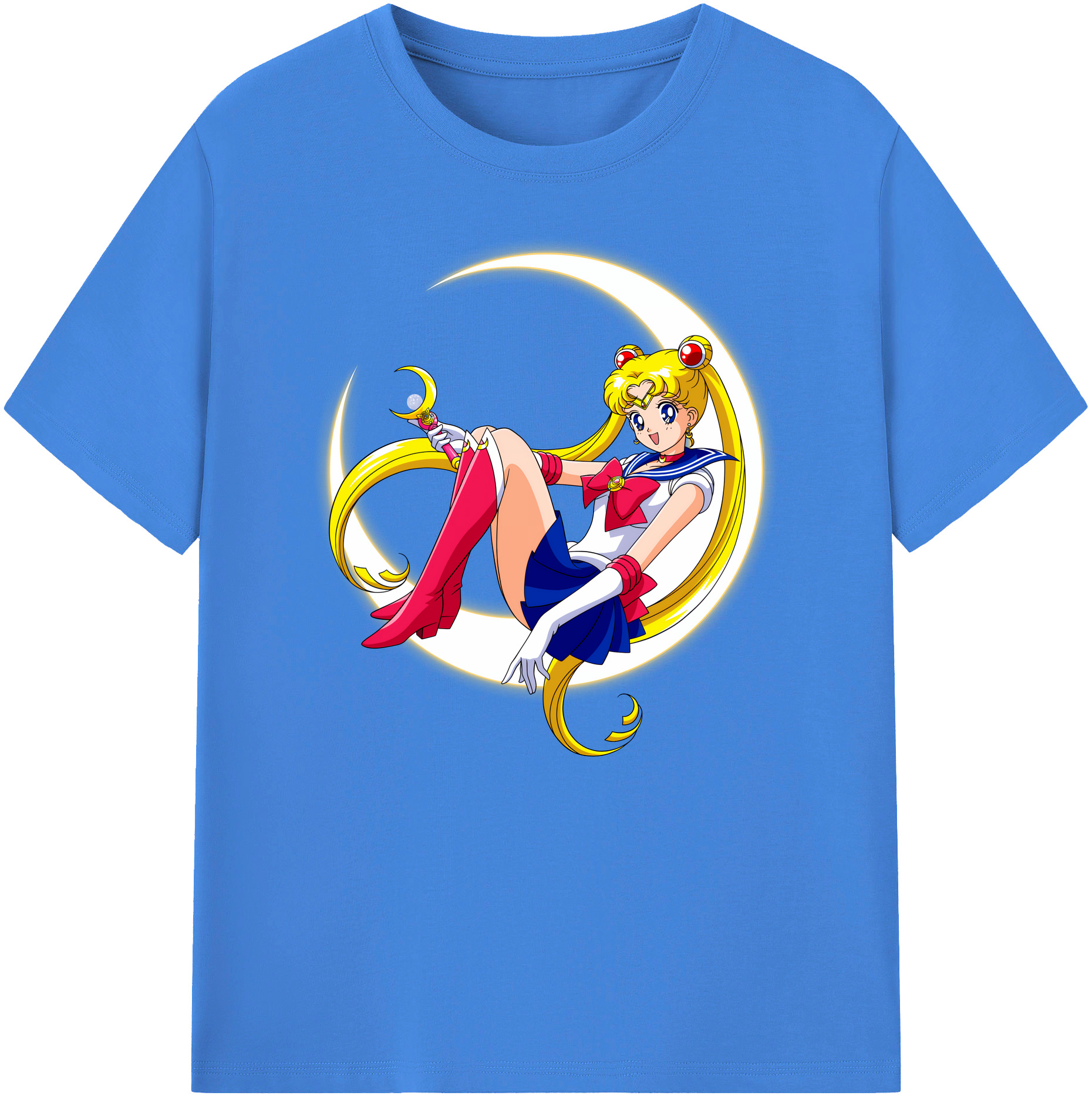 （画像用） 美少女戦士セーラームーン 月野 うさぎ つきの うさぎ Sailor Moon Tsukino Usagi 綿100％ メンズ半袖Tシャツ｜肌触りやわらか＆通気性