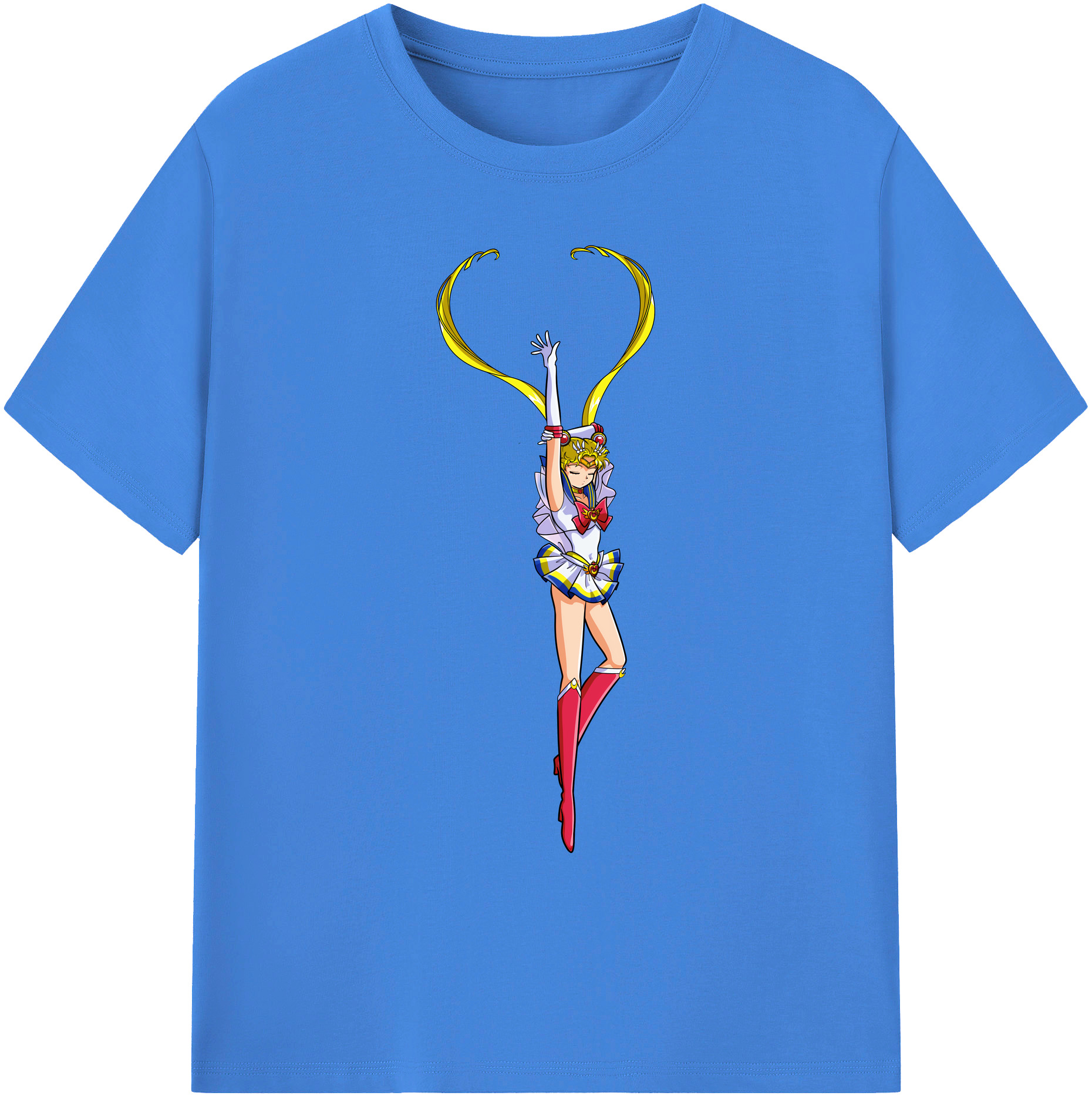 （画像用） 美少女戦士セーラームーン 月野 うさぎ つきの うさぎ Sailor Moon Tsukino Usagi 綿100％ メンズ半袖Tシャツ｜肌触りやわらか＆通気性