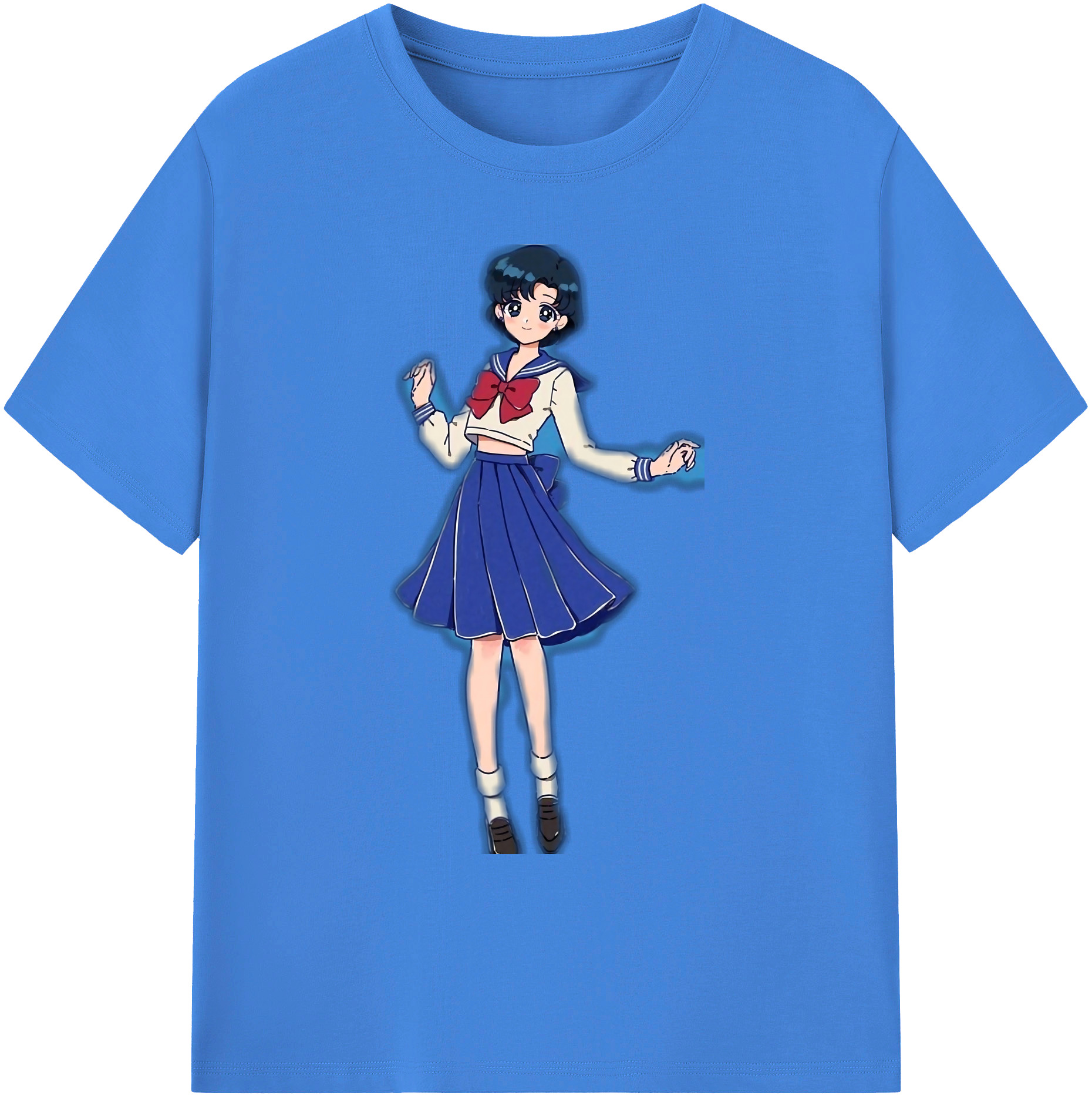 （画像用） 美少女戦士セーラームーン 水野 亜美 みずの あみ Sailor Moon Mizuno Ami 綿100％ メンズ半袖Tシャツ｜肌触りやわらか＆通気性