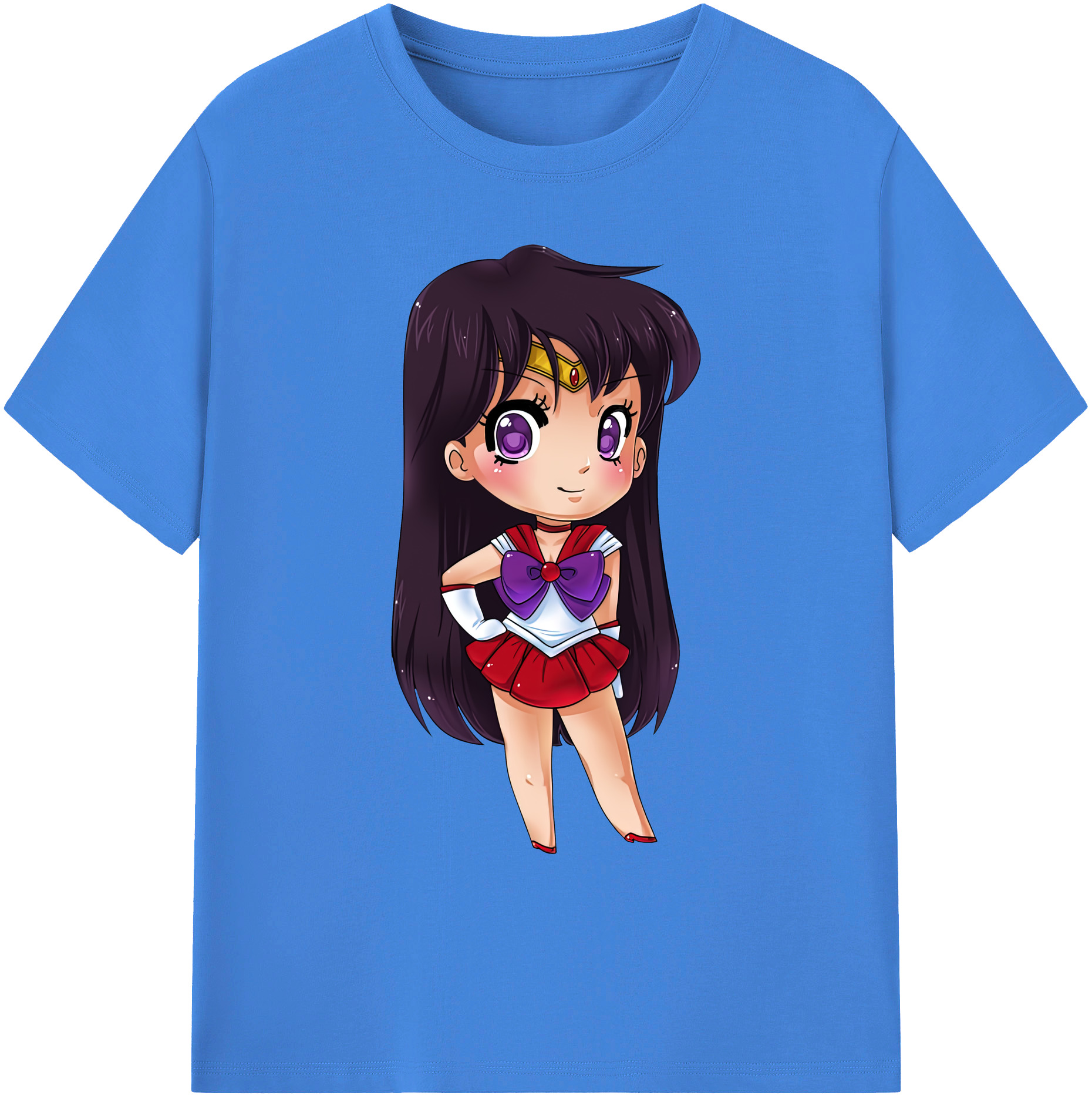 （画像用） 美少女戦士セーラームーン 火野レイ ひの レイ Sailor Moon Hino Rei （セーラーマーズ,Sailor Mars） 綿100％ メンズ半袖Tシャツ｜肌触りやわらか＆通気性