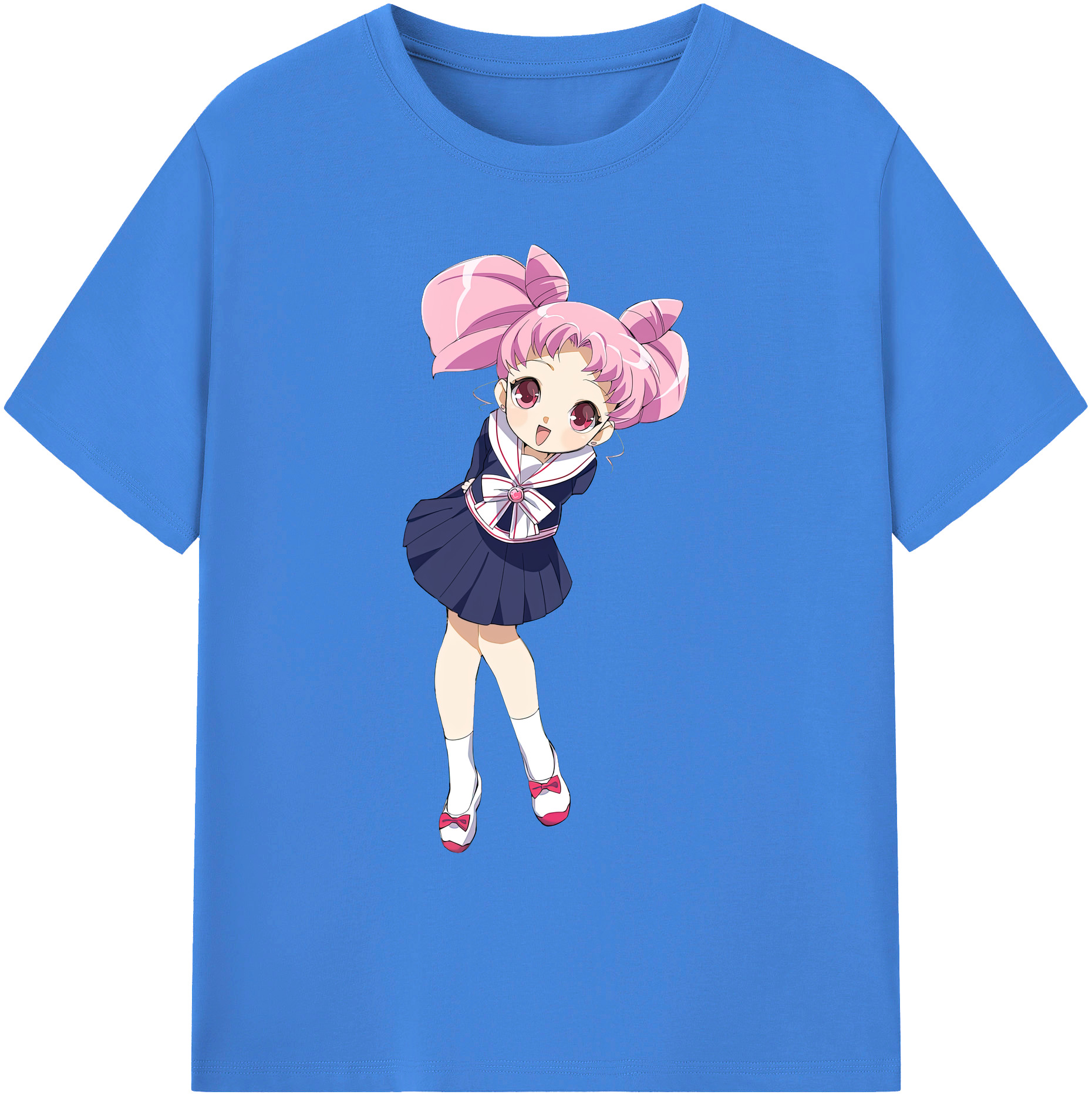 （画像用） 美少女戦士セーラームーン ちびうさ Sailor Moon Chibiusa Tsukino Usagi Small Lady Serenity 綿100％ メンズ半袖Tシャツ｜肌触りやわらか＆通気性