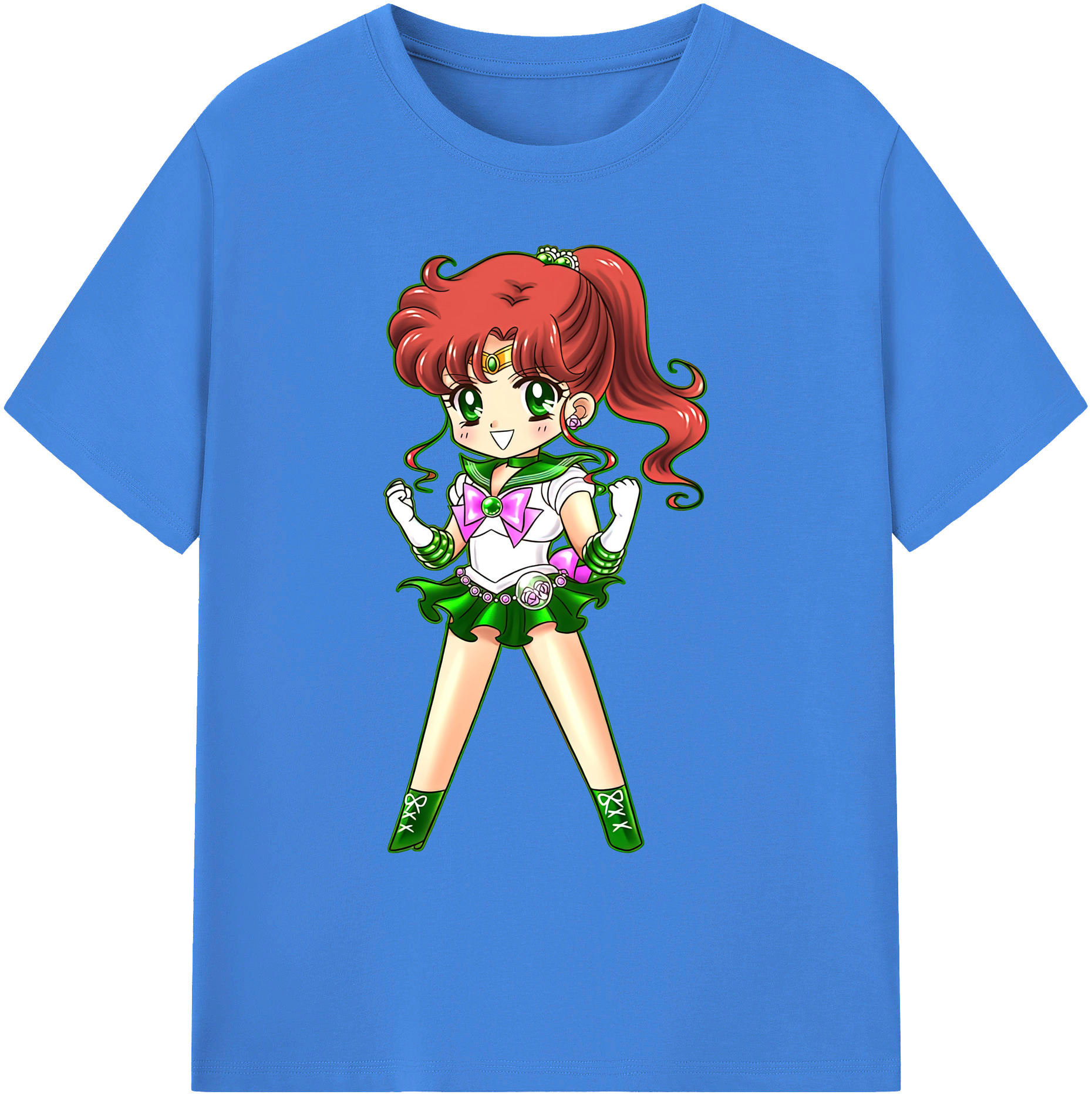 （画像用） 美少女戦士セーラームーン 木野 まこと きの まこと Sailor Moon Kino Makoto （セーラージュピター；Sailor Jupiter） 綿100％ メンズ半袖Tシャツ｜肌触りやわらか＆通気性