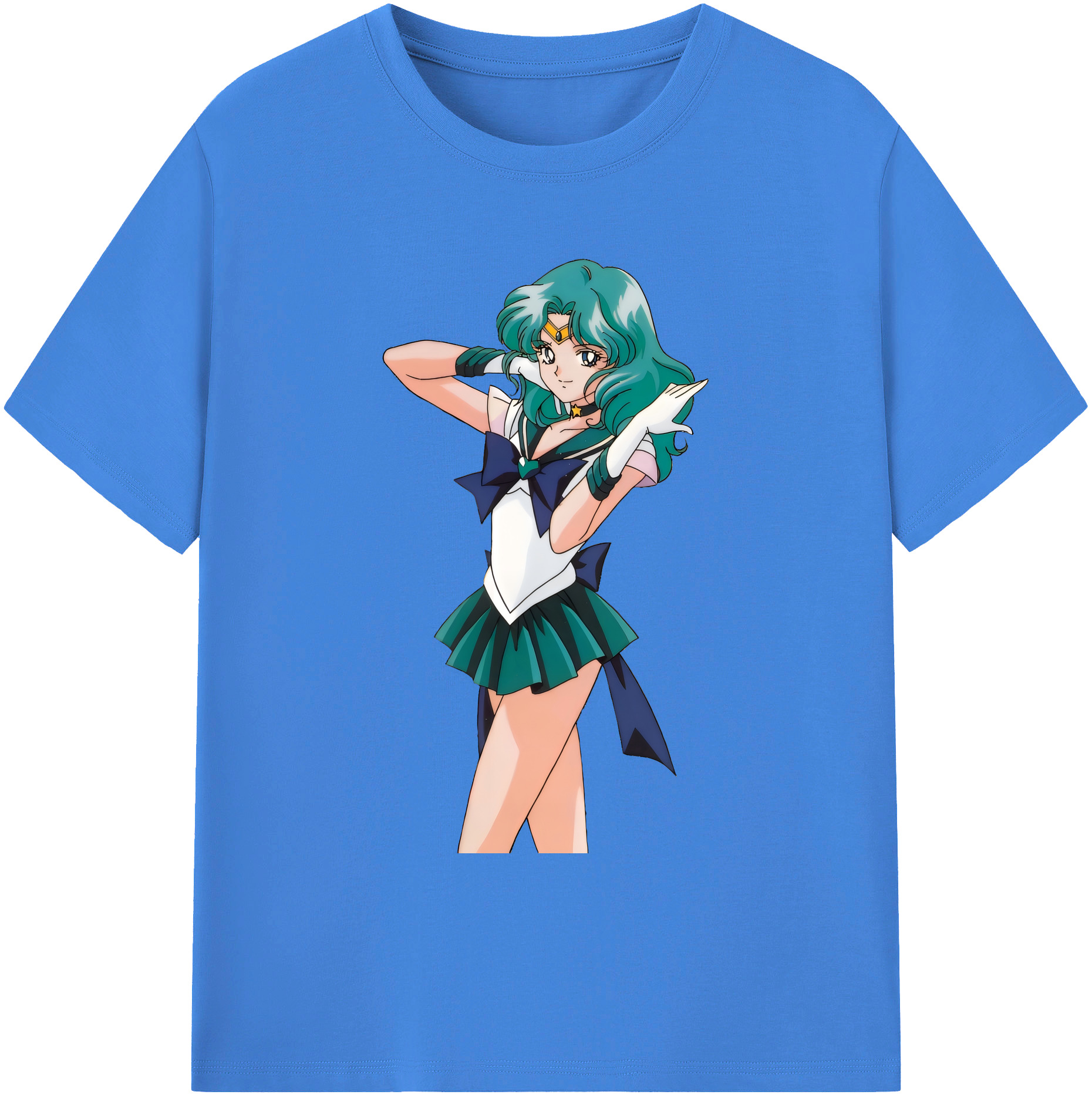 （画像用） 美少女戦士セーラームーン 海王 みちる（かいおう みちる） Sailor Moon Kaiou Michiru 綿100％ メンズ半袖Tシャツ｜肌触りやわらか＆通気性