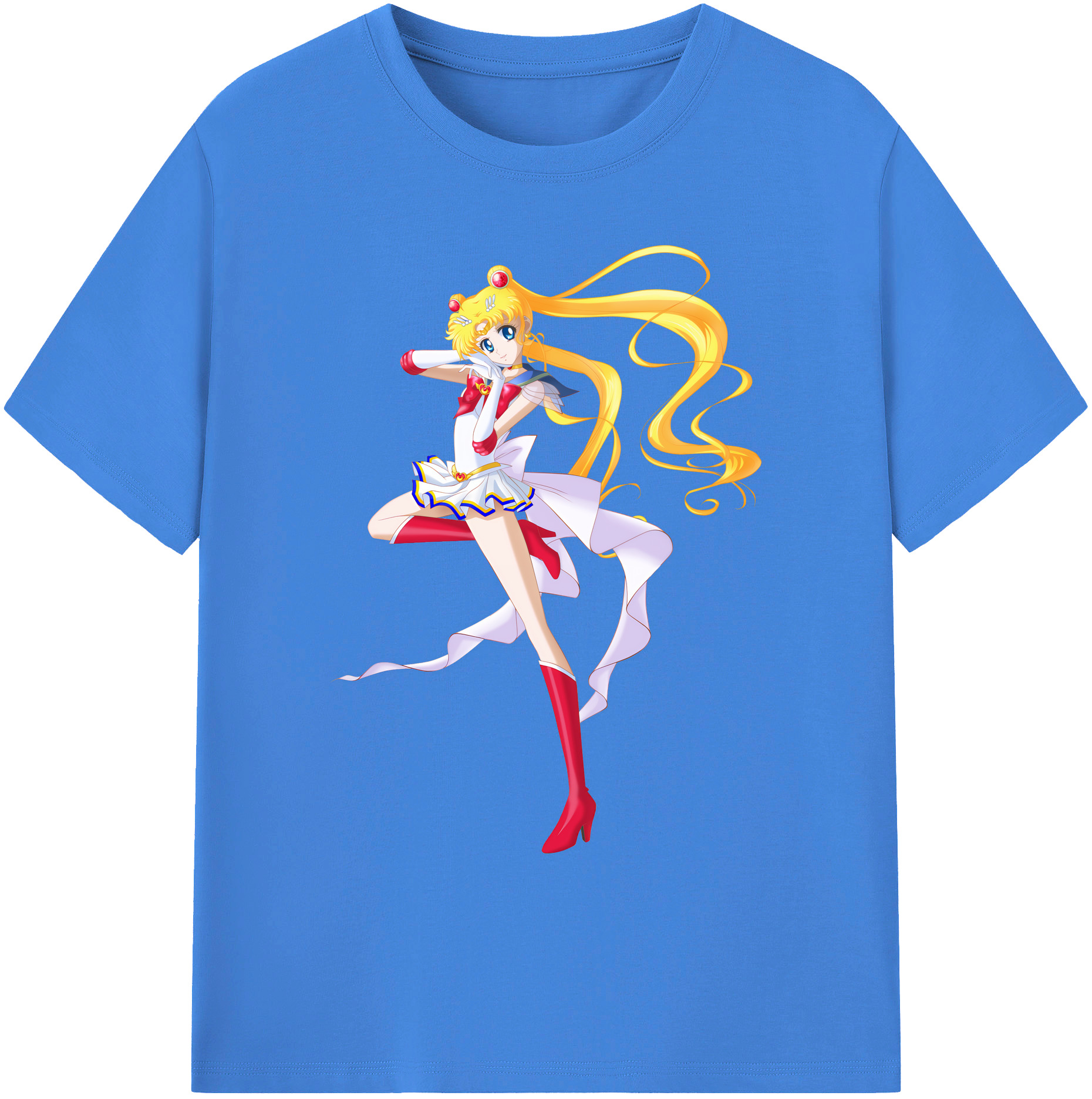 （画像用） 美少女戦士セーラームーン 月野 うさぎ つきの うさぎ Sailor Moon Tsukino Usagi 綿100％ メンズ半袖Tシャツ｜肌触りやわらか＆通気性