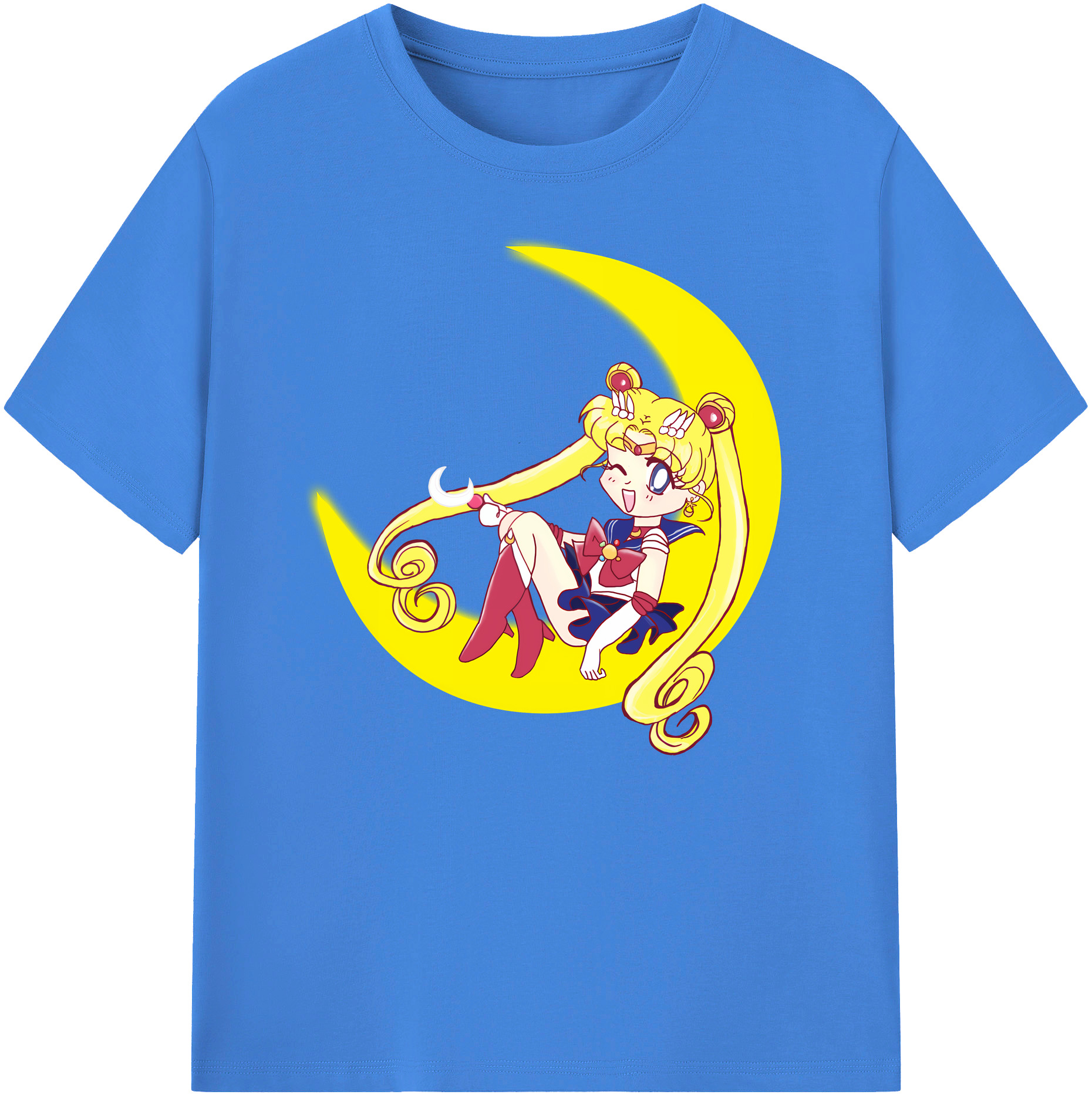 （画像用） 美少女戦士セーラームーン 月野 うさぎ つきの うさぎ Sailor Moon Tsukino Usagi 綿100％ メンズ半袖Tシャツ｜肌触りやわらか＆通気性
