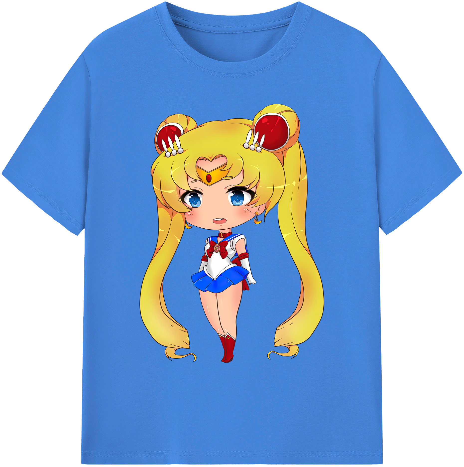 （画像用） 美少女戦士セーラームーン 月野 うさぎ つきの うさぎ Sailor Moon Tsukino Usagi 綿100％ メンズ半袖Tシャツ｜肌触りやわらか＆通気性