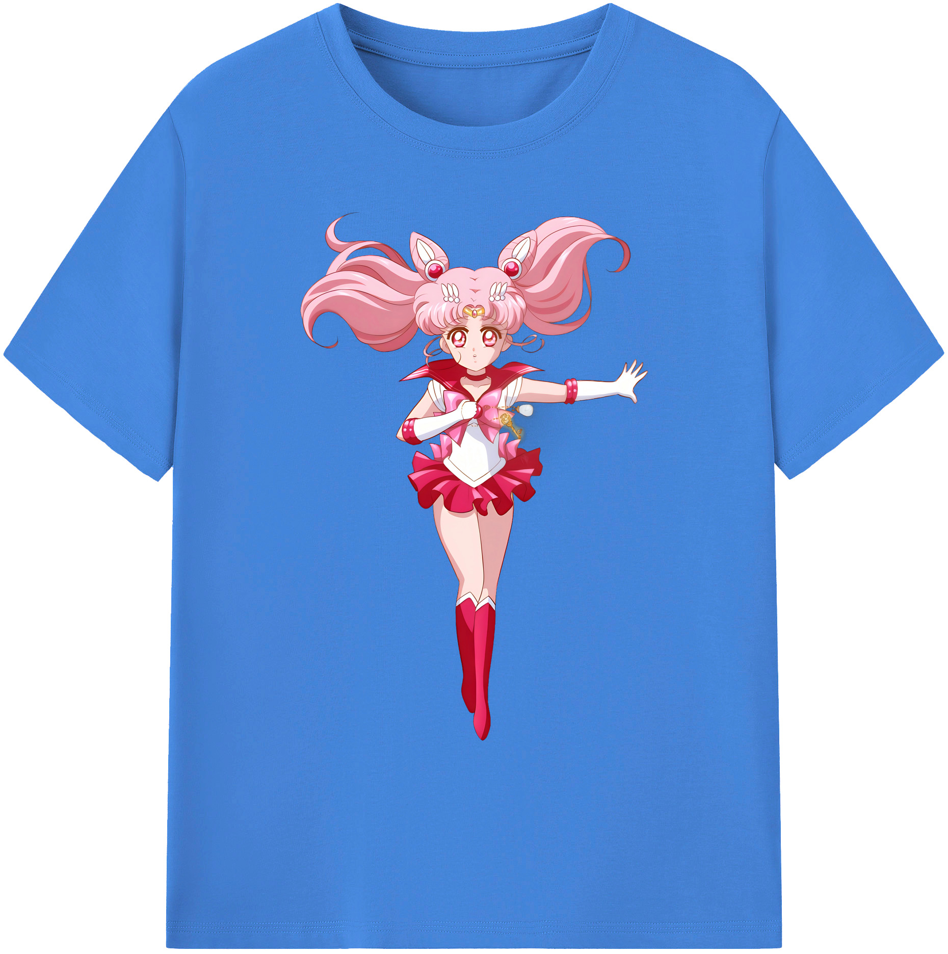（画像用） 美少女戦士セーラームーン ちびうさ Sailor Moon Chibiusa Tsukino Usagi Small Lady Serenity 綿100％ メンズ半袖Tシャツ｜肌触りやわらか＆通気性