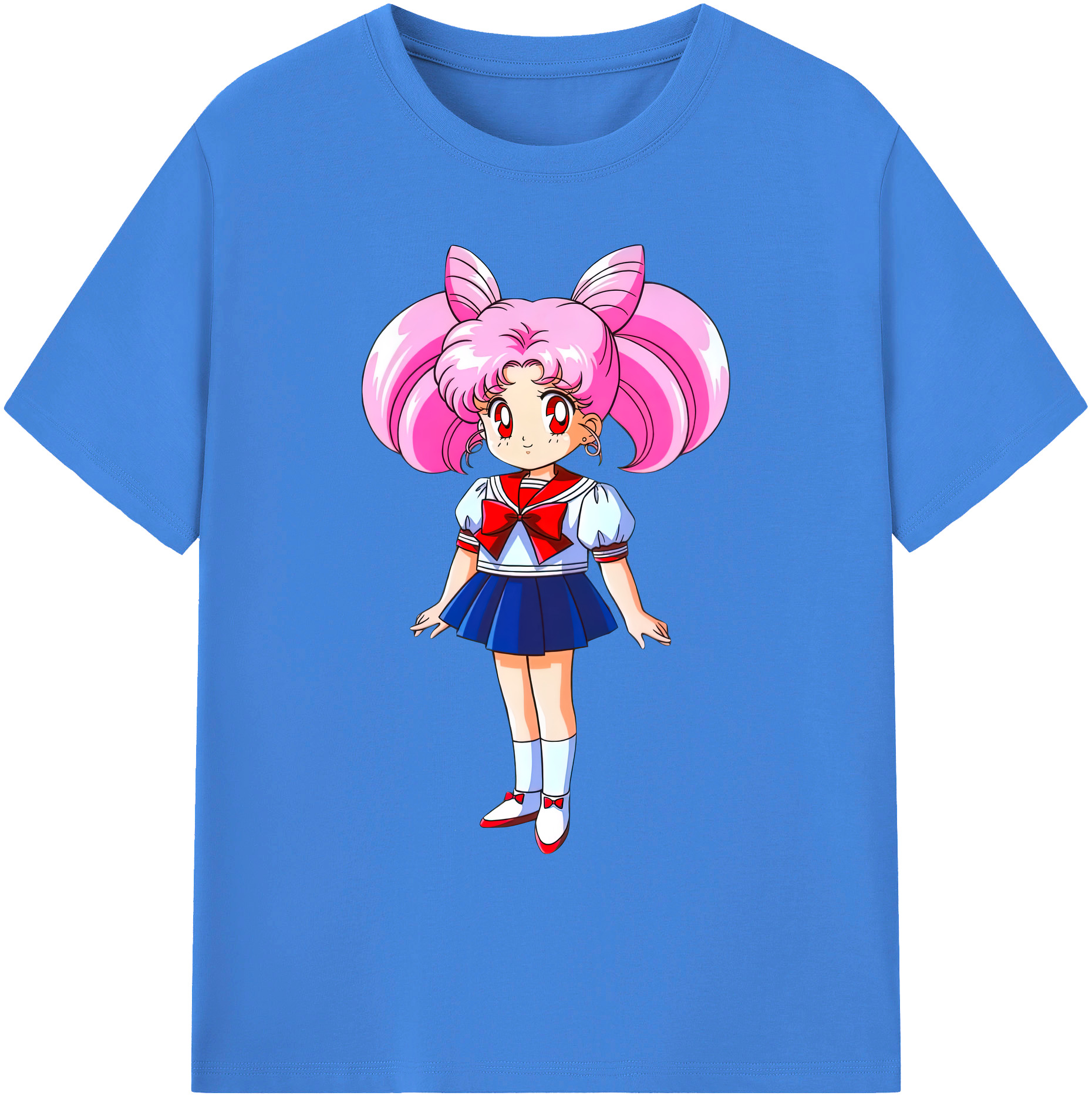 （画像用） 美少女戦士セーラームーン ちびうさ Sailor Moon Chibiusa Tsukino Usagi Small Lady Serenity 綿100％ メンズ半袖Tシャツ｜肌触りやわらか＆通気性