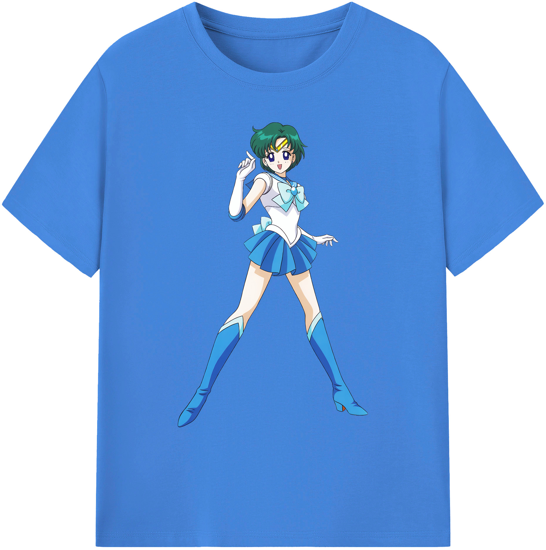 （画像用） 美少女戦士セーラームーン 海王 みちる（かいおう みちる） Sailor Moon Kaiou Michiru 綿100％ メンズ半袖Tシャツ｜肌触りやわらか＆通気性