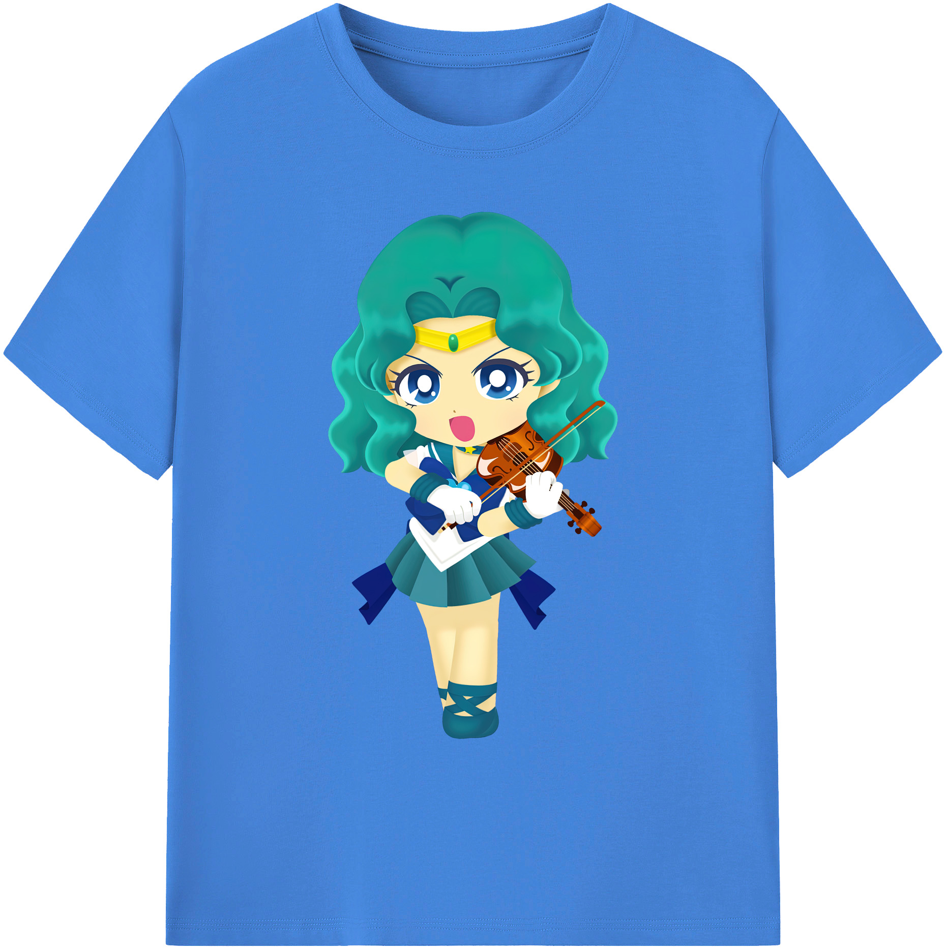 （画像用） 美少女戦士セーラームーン 海王 みちる（かいおう みちる） Sailor Moon Kaiou Michiru 綿100％ メンズ半袖Tシャツ｜肌触りやわらか＆通気性