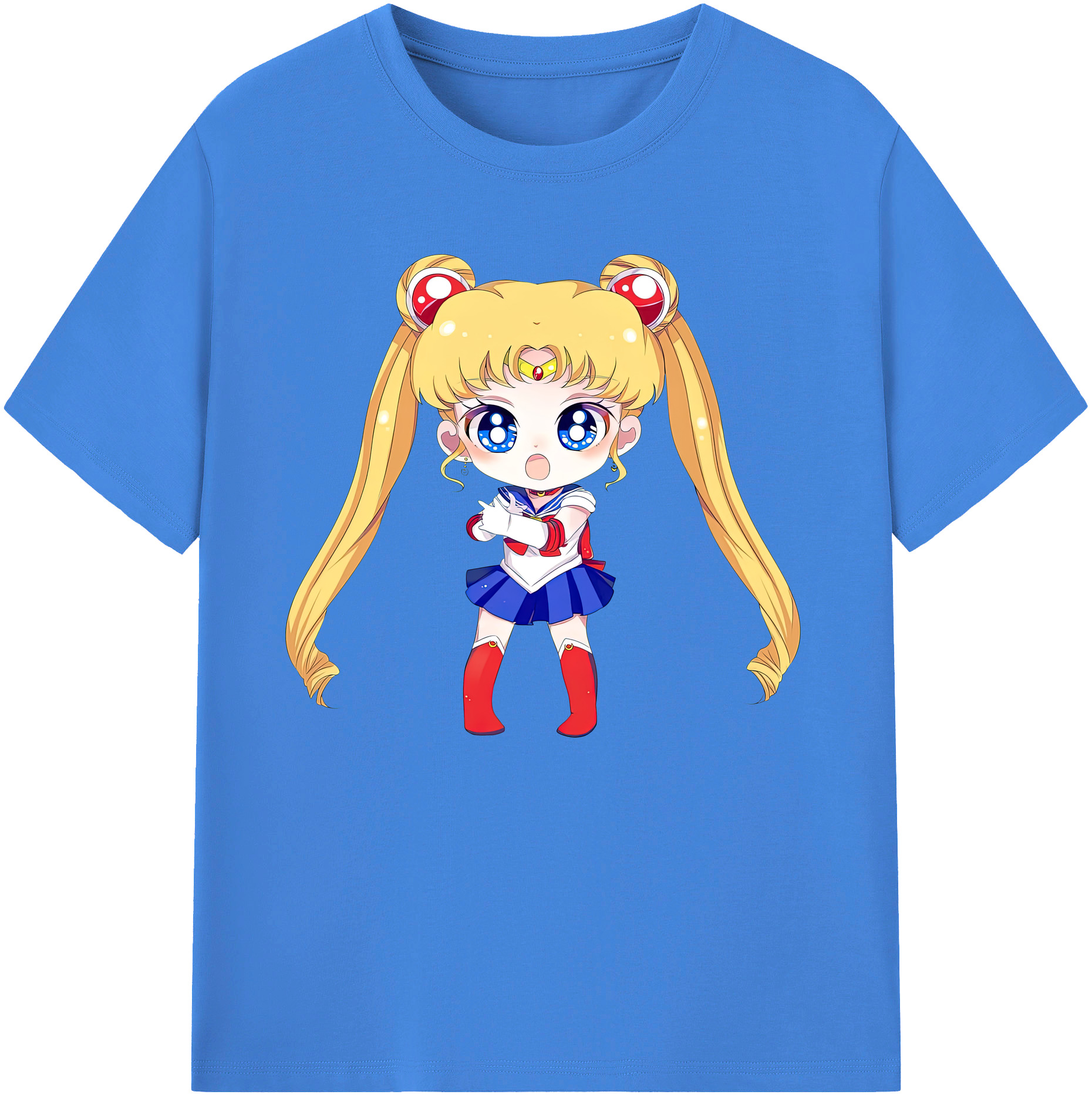 （画像用） 美少女戦士セーラームーン 月野 うさぎ つきの うさぎ Sailor Moon Tsukino Usagi 綿100％ メンズ半袖Tシャツ｜肌触りやわらか＆通気性