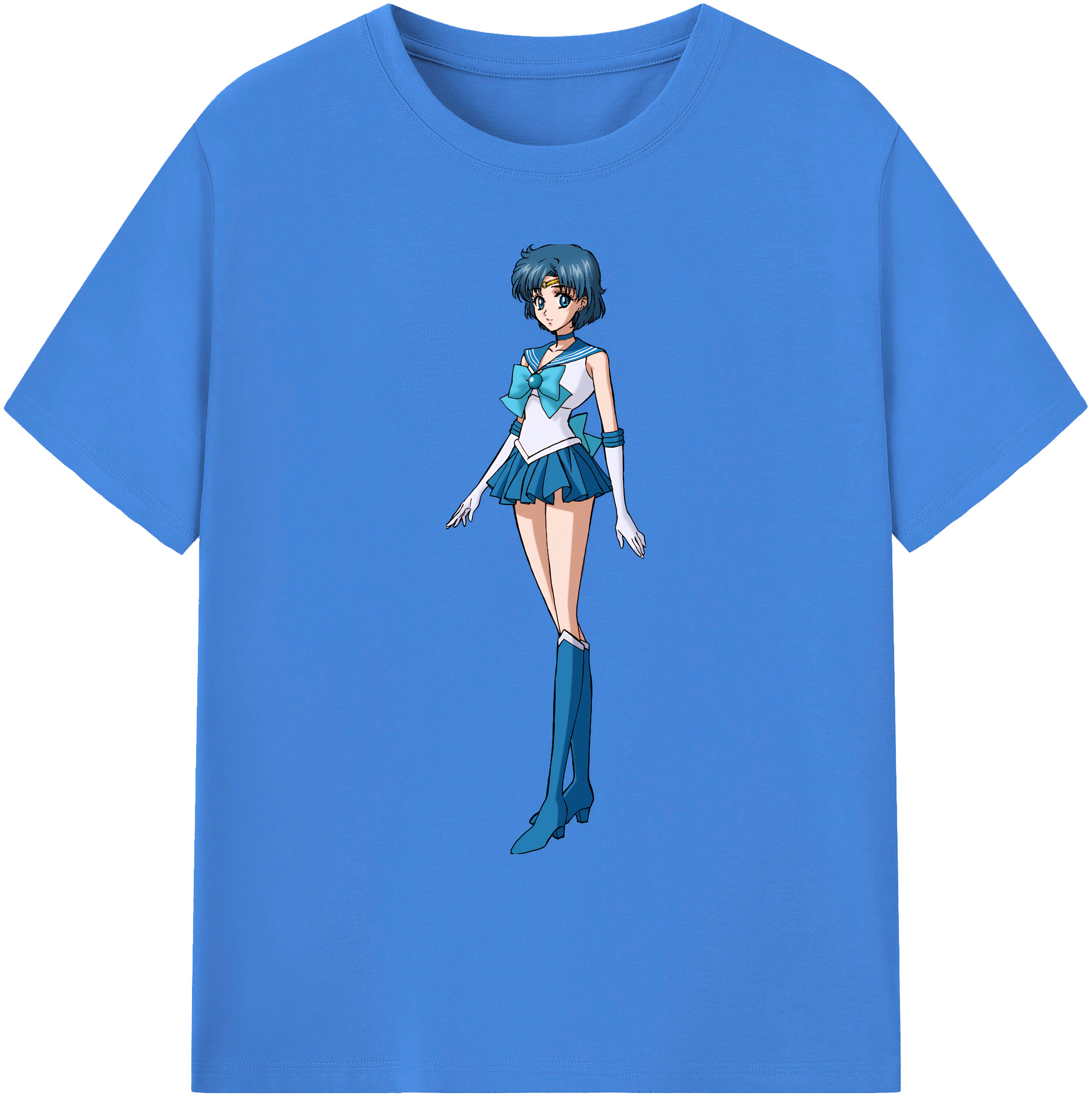 （画像用） 美少女戦士セーラームーン 水野 亜美 みずの あみ Sailor Moon Mizuno Ami 綿100％ メンズ半袖Tシャツ｜肌触りやわらか＆通気性