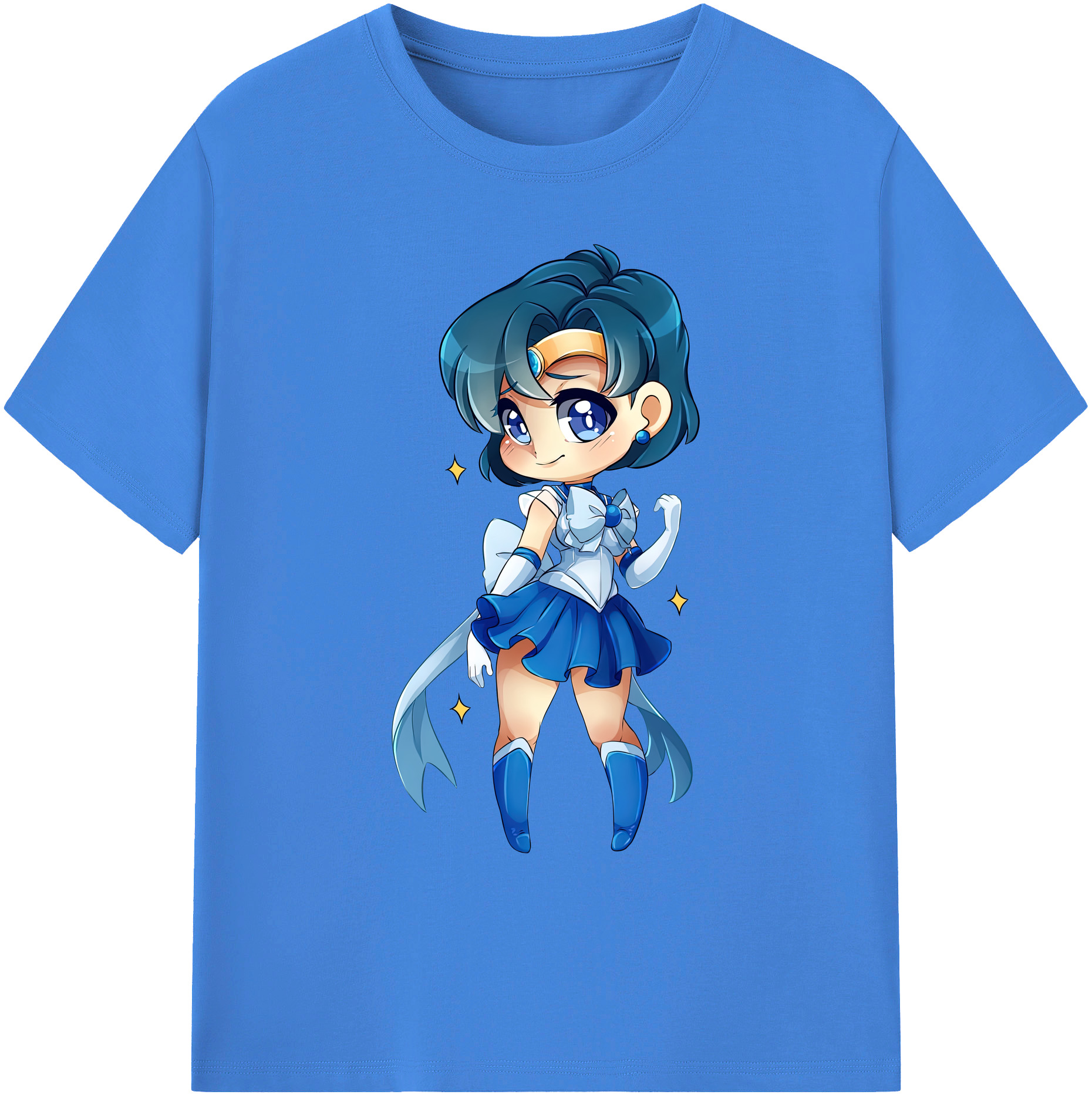 （画像用） 美少女戦士セーラームーン 水野 亜美 みずの あみ Sailor Moon Mizuno Ami 綿100％ メンズ半袖Tシャツ｜肌触りやわらか＆通気性
