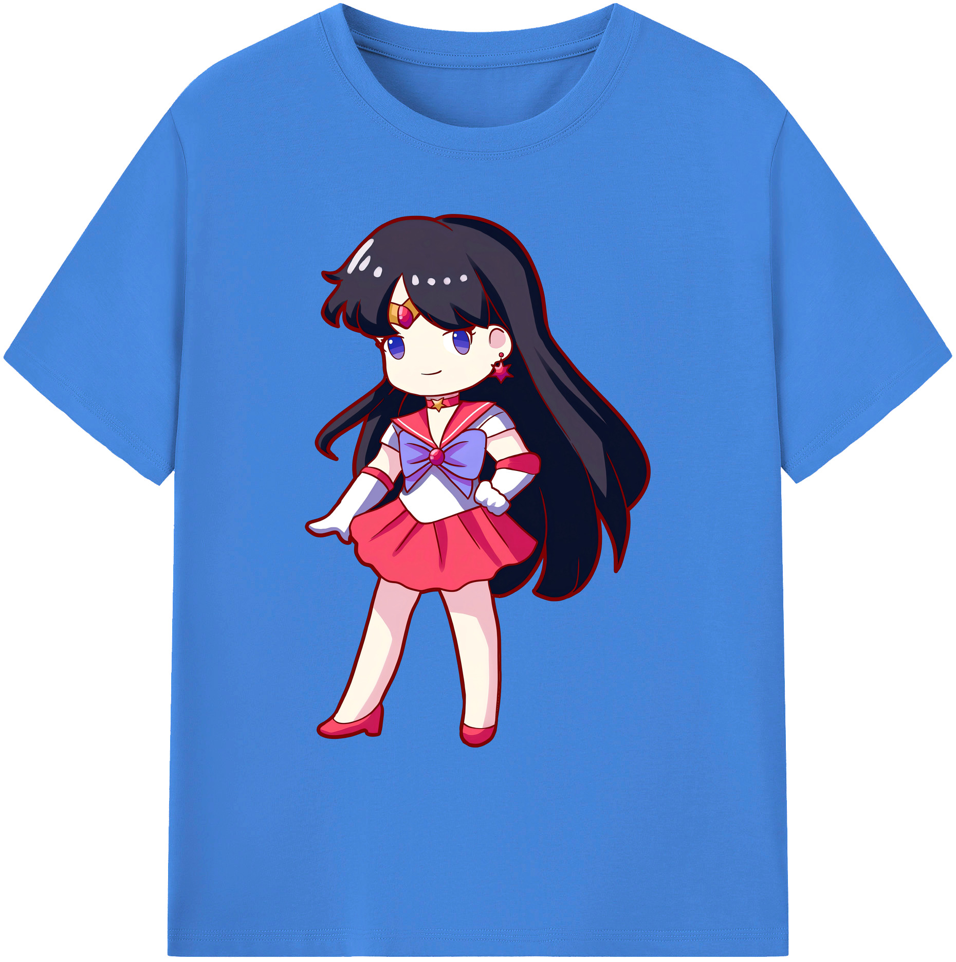 （画像用） 美少女戦士セーラームーン 火野レイ ひの レイ Sailor Moon Hino Rei （セーラーマーズ,Sailor Mars） 綿100％ メンズ半袖Tシャツ｜肌触りやわらか＆通気性