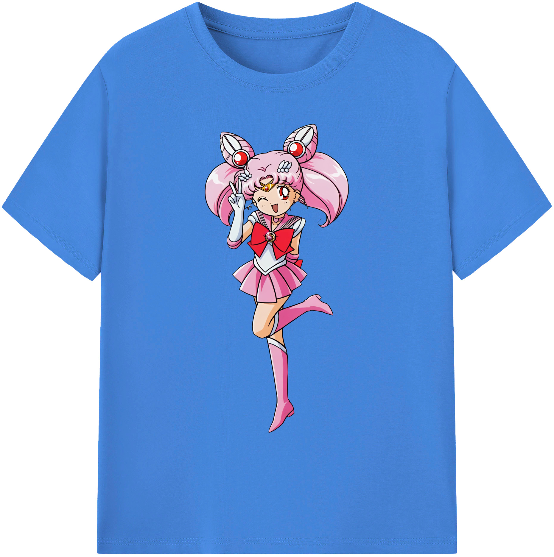 （画像用） 美少女戦士セーラームーン ちびうさ Sailor Moon Chibiusa Tsukino Usagi Small Lady Serenity 綿100％ メンズ半袖Tシャツ｜肌触りやわらか＆通気性