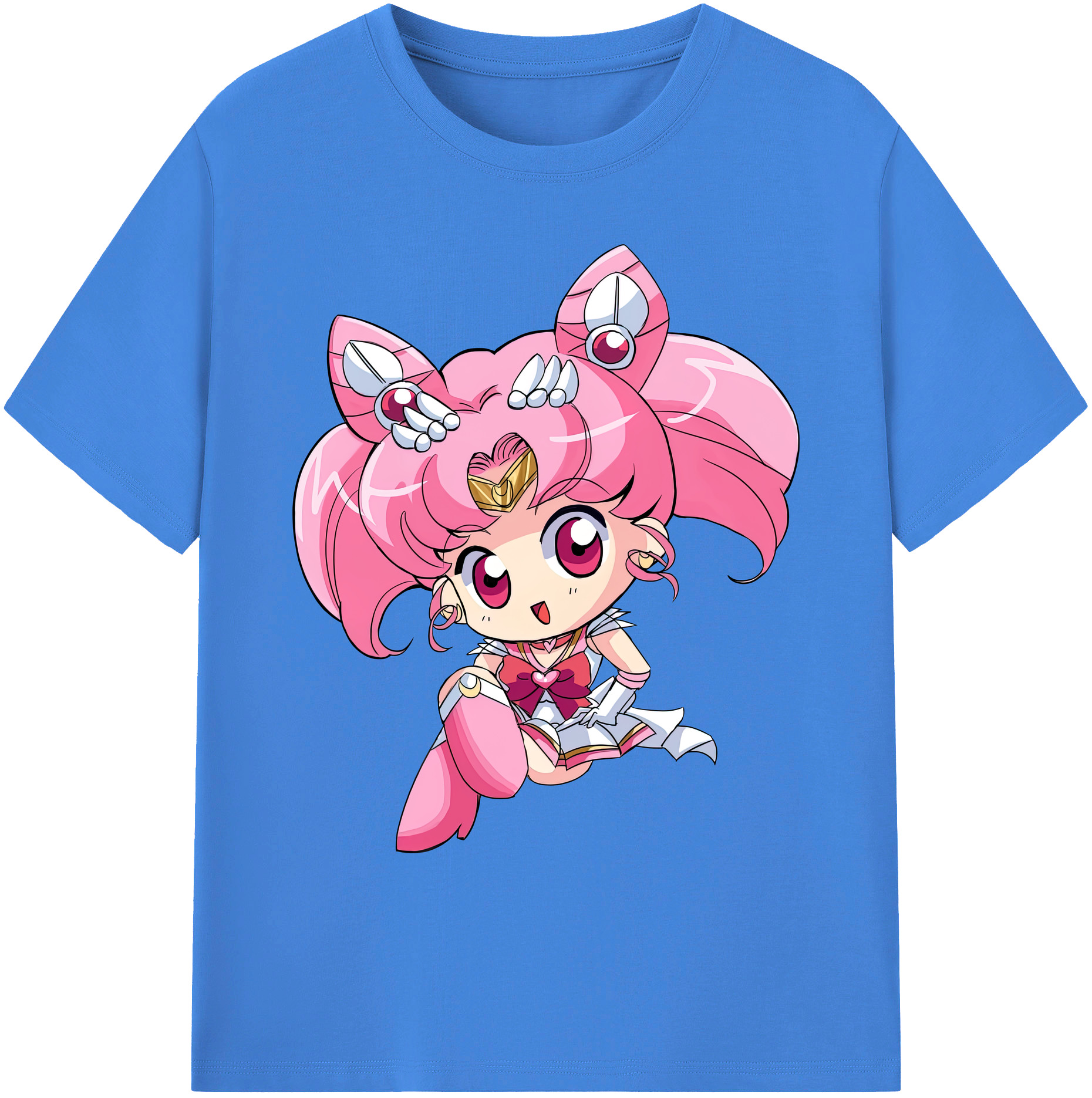 （画像用） 美少女戦士セーラームーン ちびうさ Sailor Moon Chibiusa Tsukino Usagi Small Lady Serenity 綿100％ メンズ半袖Tシャツ｜肌触りやわらか＆通気性